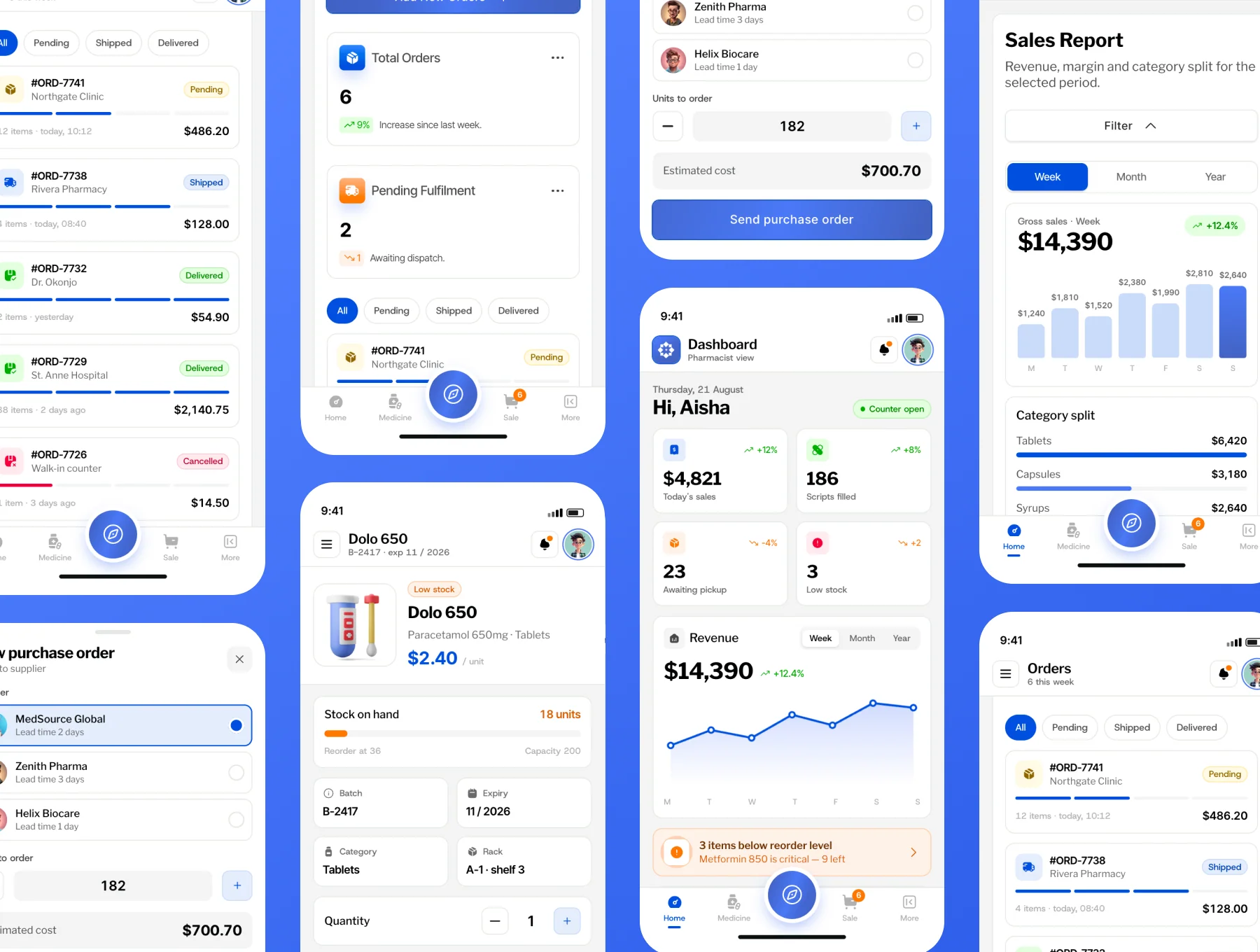 Pharmacy Management Mobile App UI Kit 3