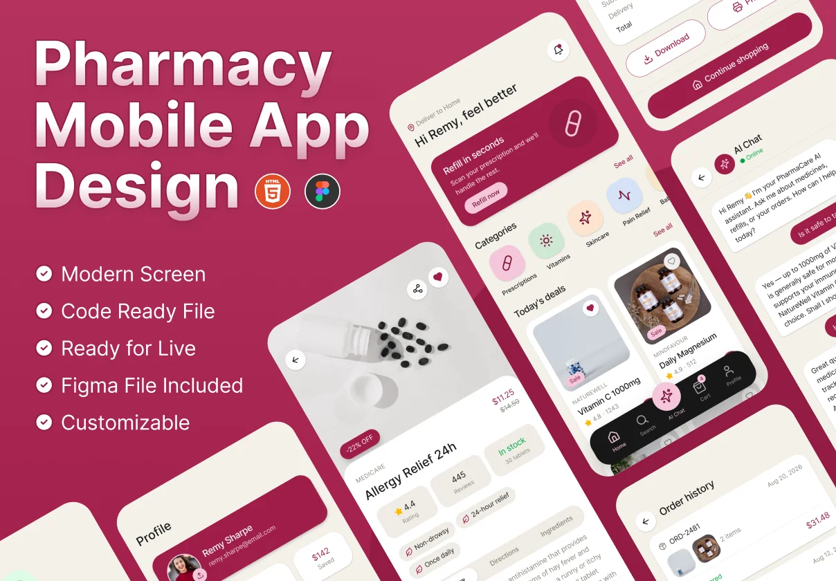 Pharmacy mobile app design