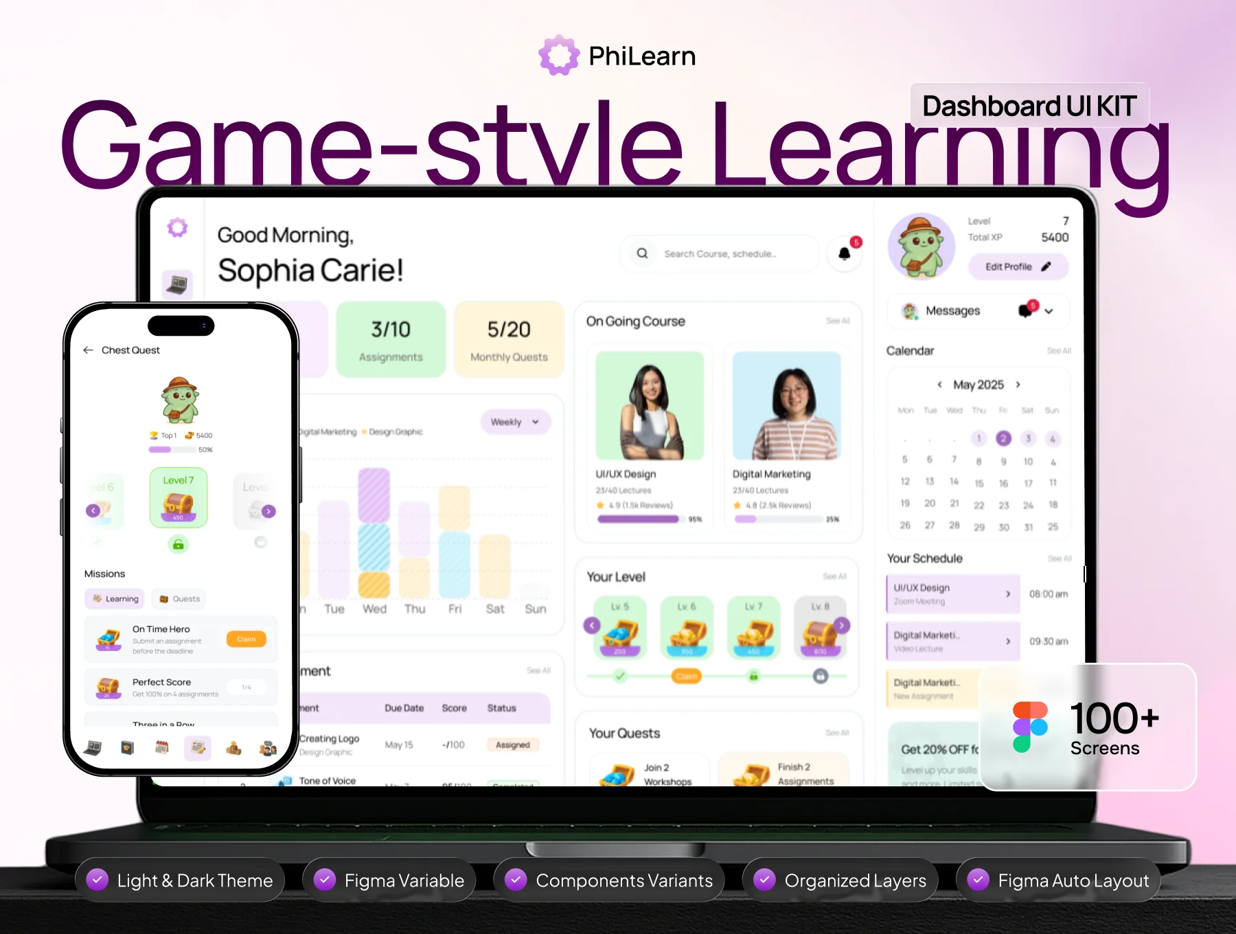 PhiLearn - Gamified Learning Dashboard UI KIT