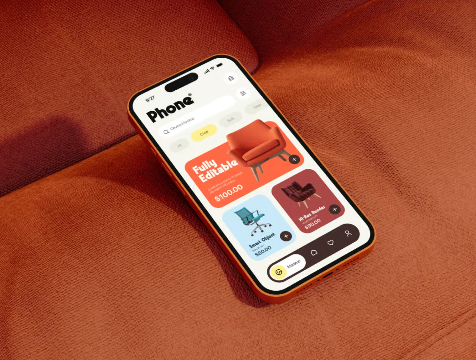 Phone Mockup — Realistic PSD Scene for Mobile 3