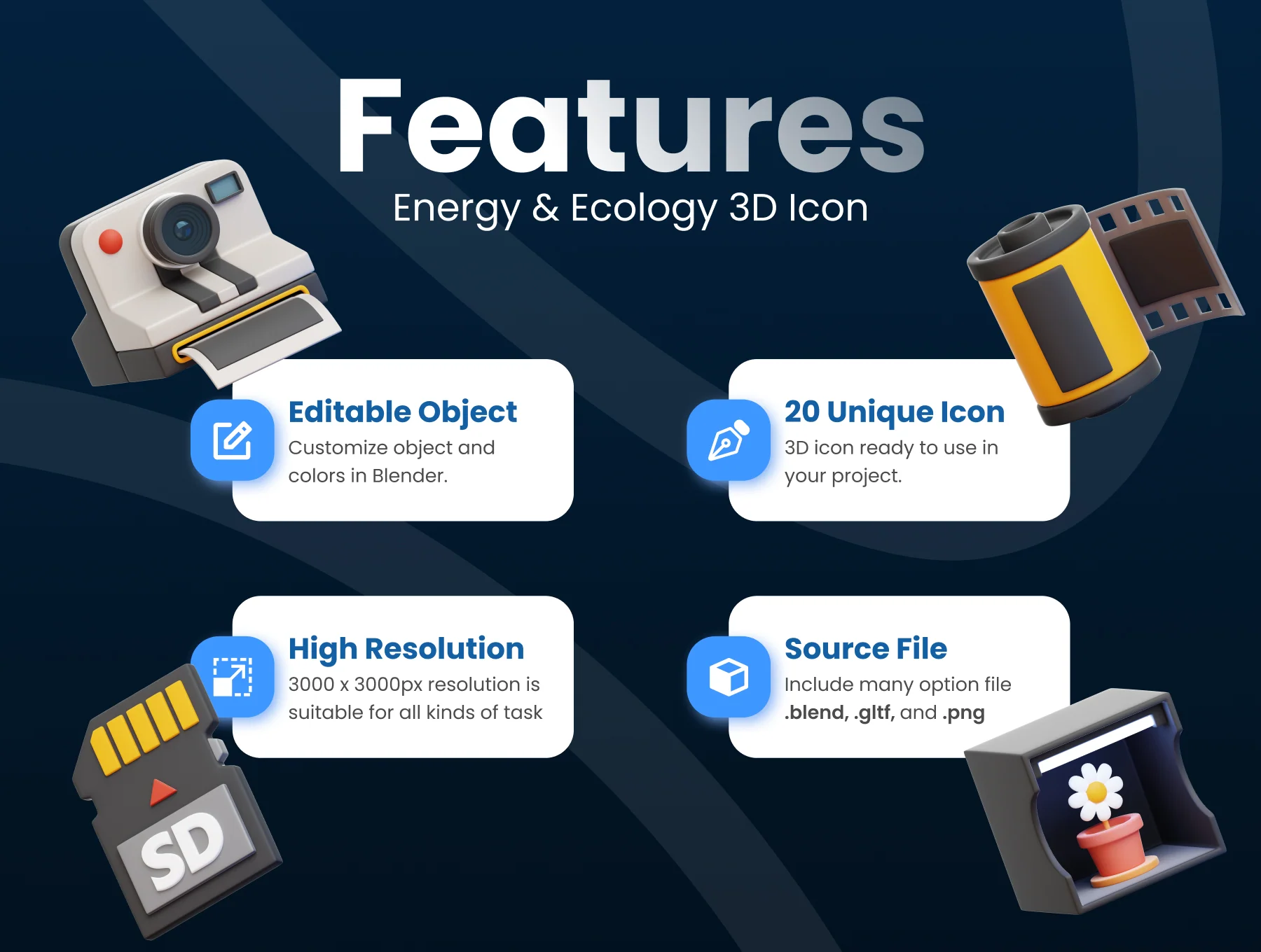 Photography 3D Icon Set 2