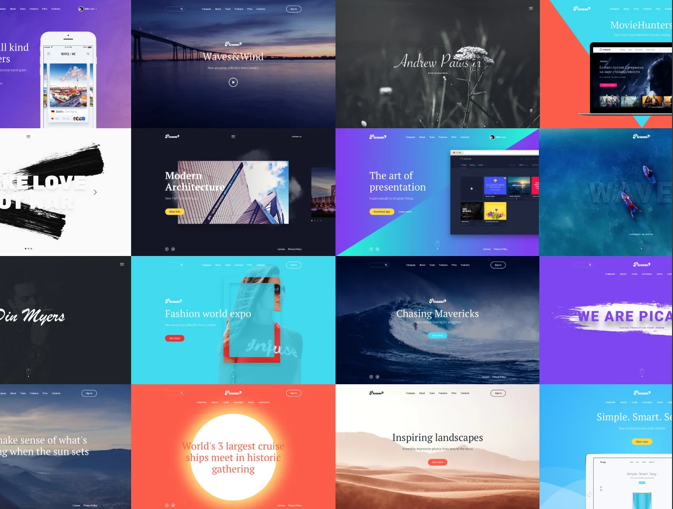 Picasso Landing UI Kit 2