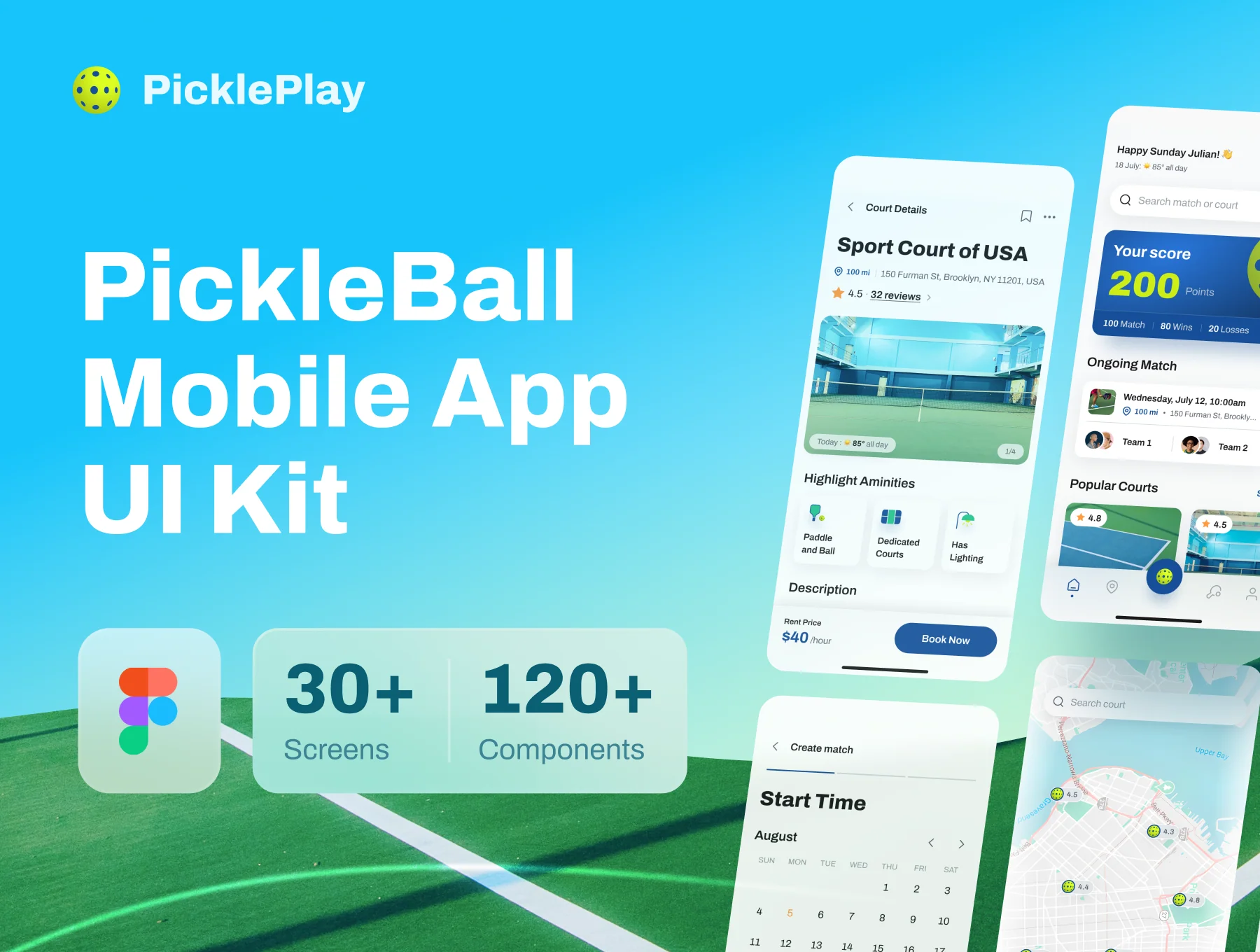 Picklepay - Pickleball Mobile App UI Kit Template
