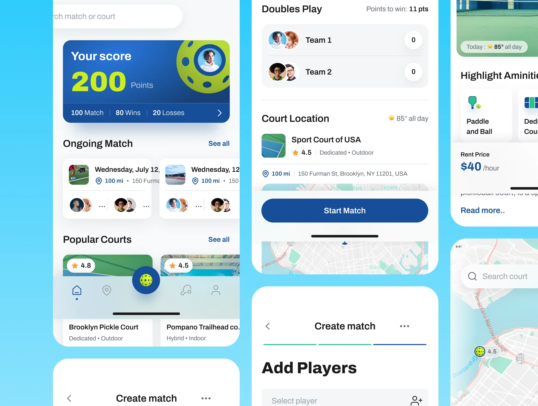 Picklepay - Pickleball Mobile App UI Kit Template 5