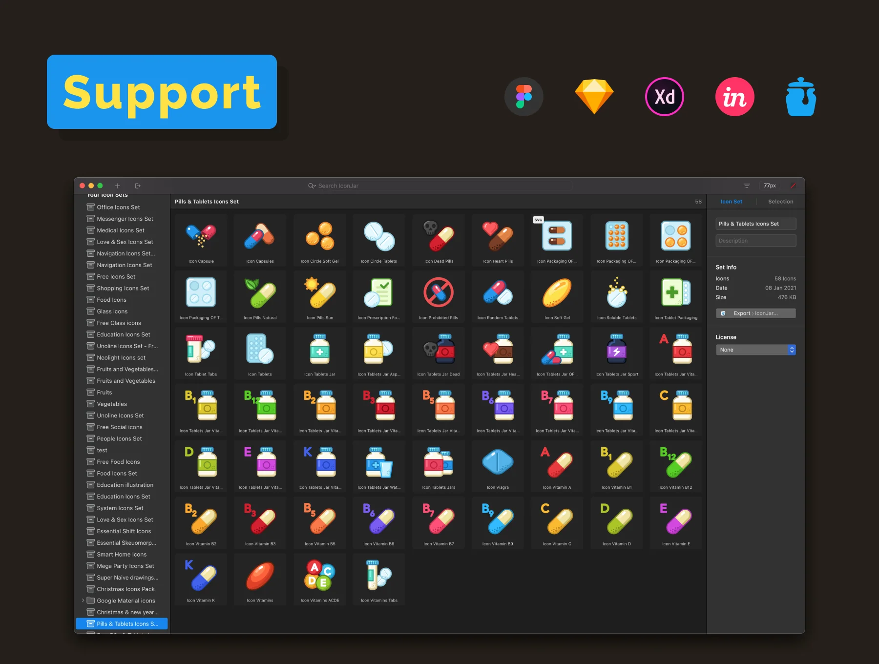 Pills & Tablets Icons Set 5