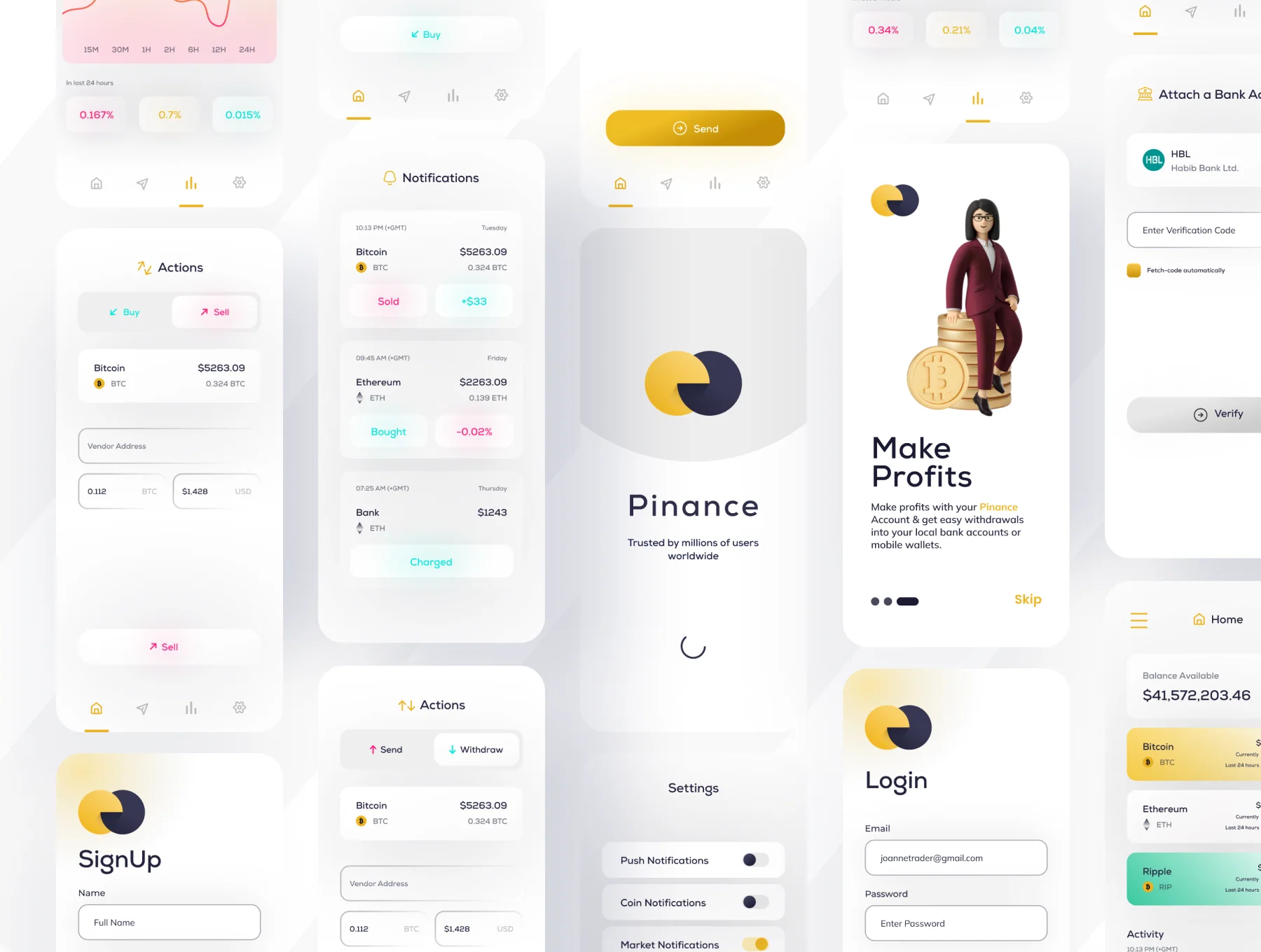 Pinance - A Premium Crypto Currency Trading Mobile App 3