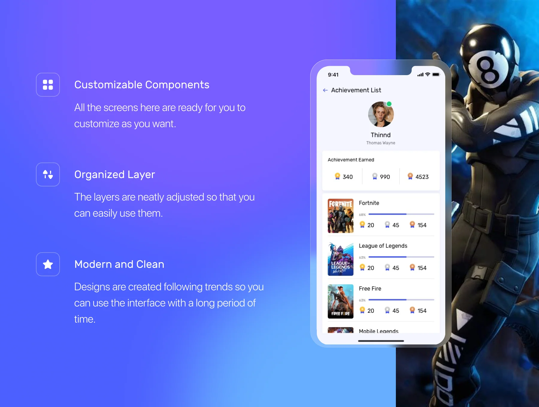 PING - Games Chat and Portal App UI Kit 3