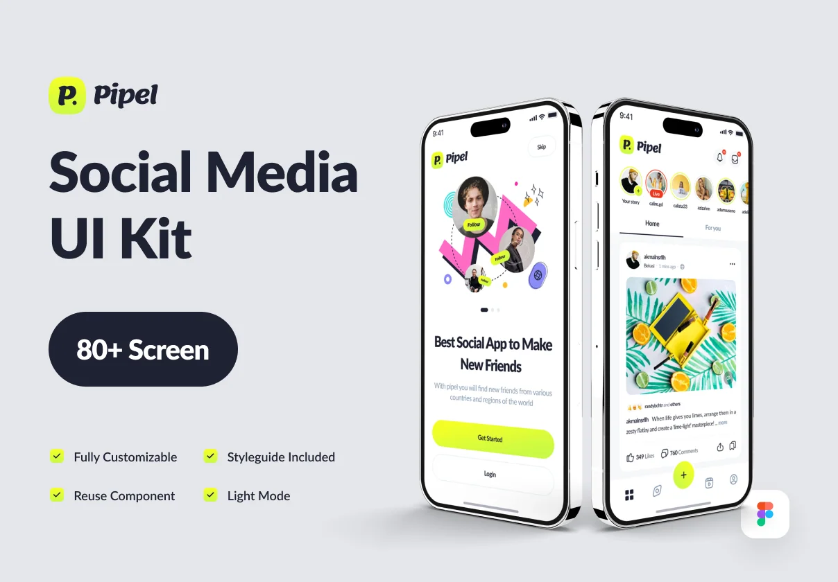 Pipel - Social Media App UI Kit