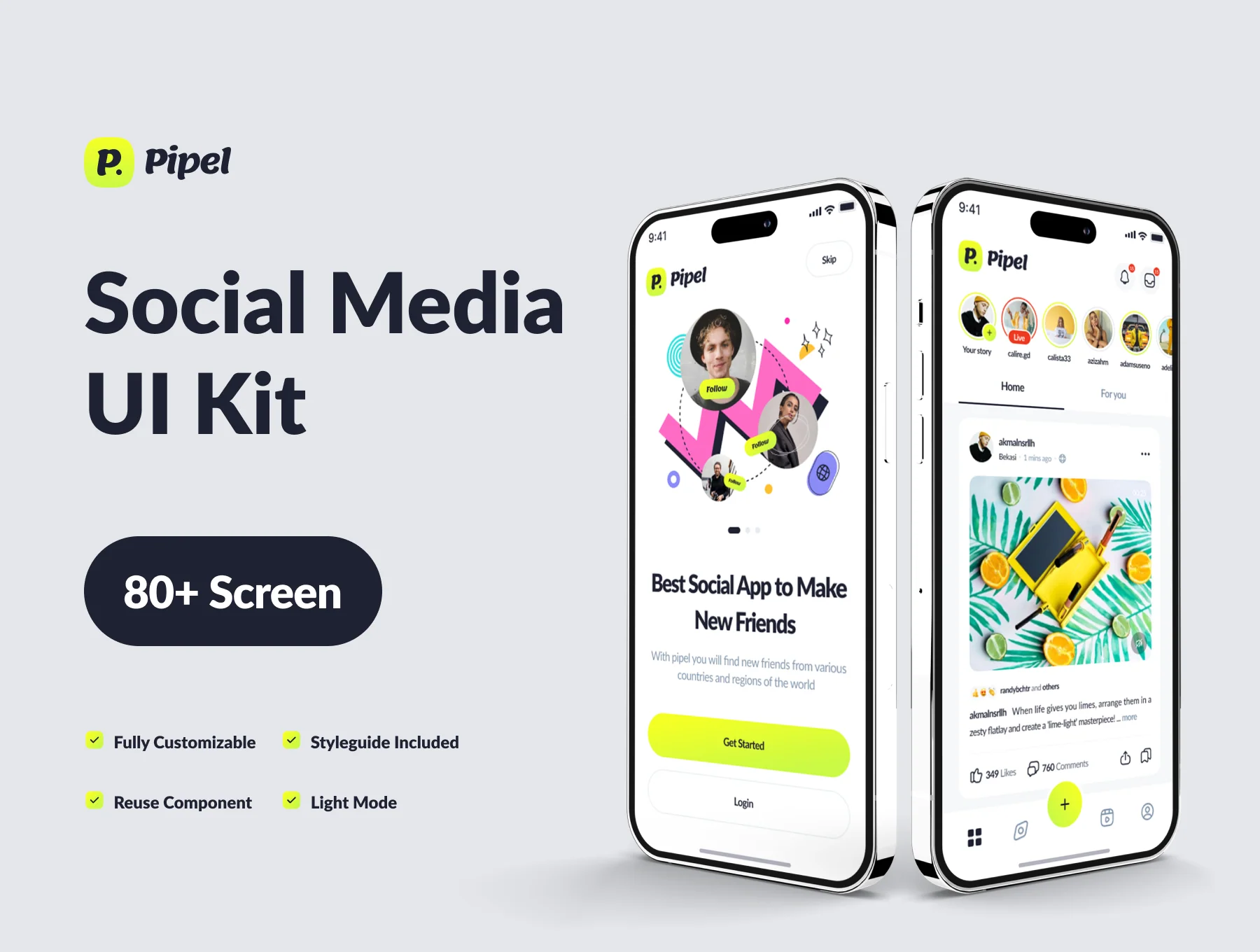Pipel - Social Media App UI Kit