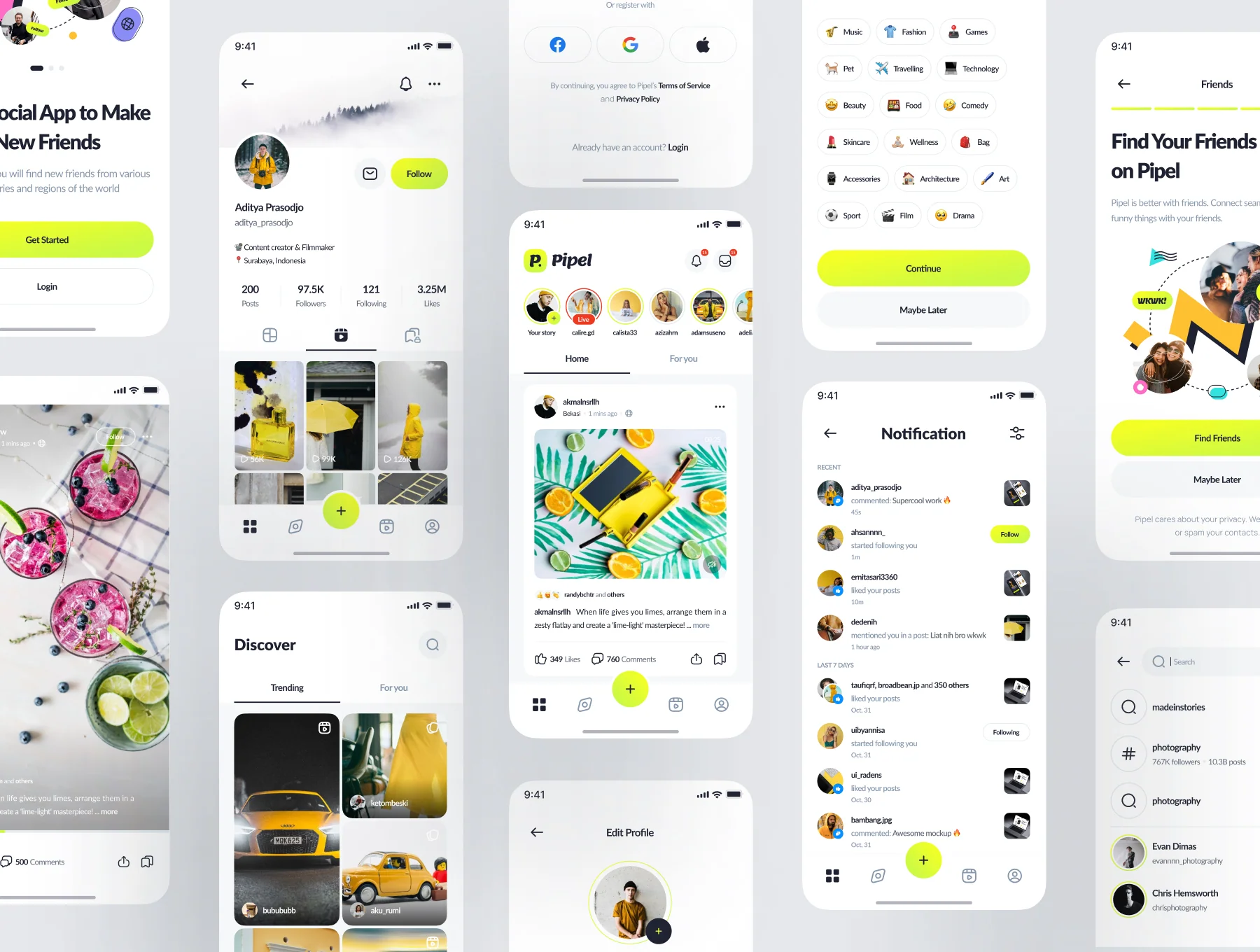 Pipel - Social Media App UI Kit 3
