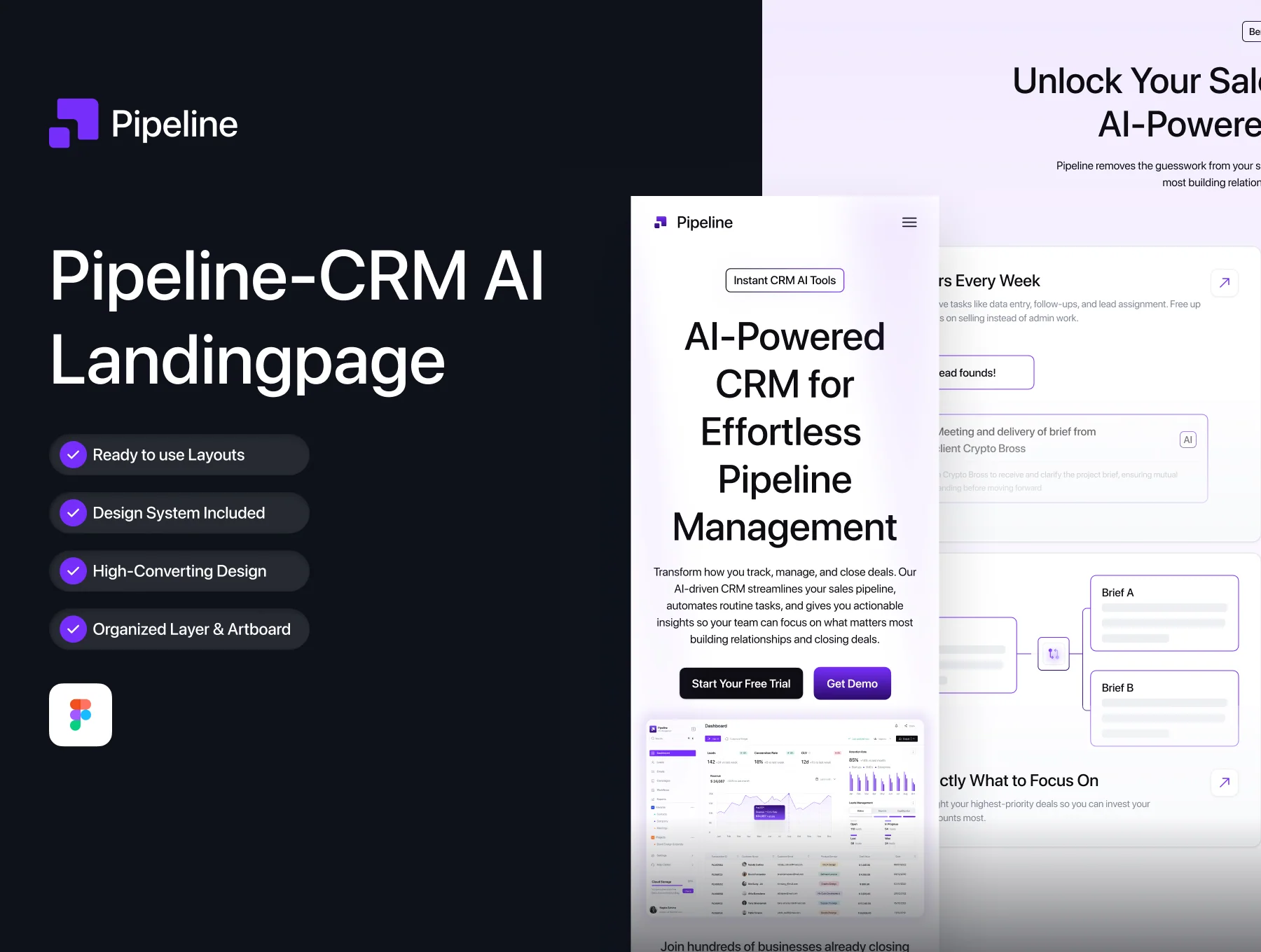 Pipeline - CRM AI Landingpage UI Kit
