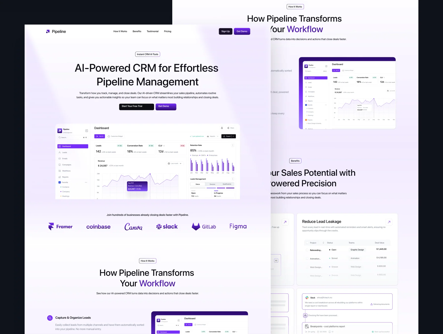 Pipeline - CRM AI Landingpage UI Kit 5
