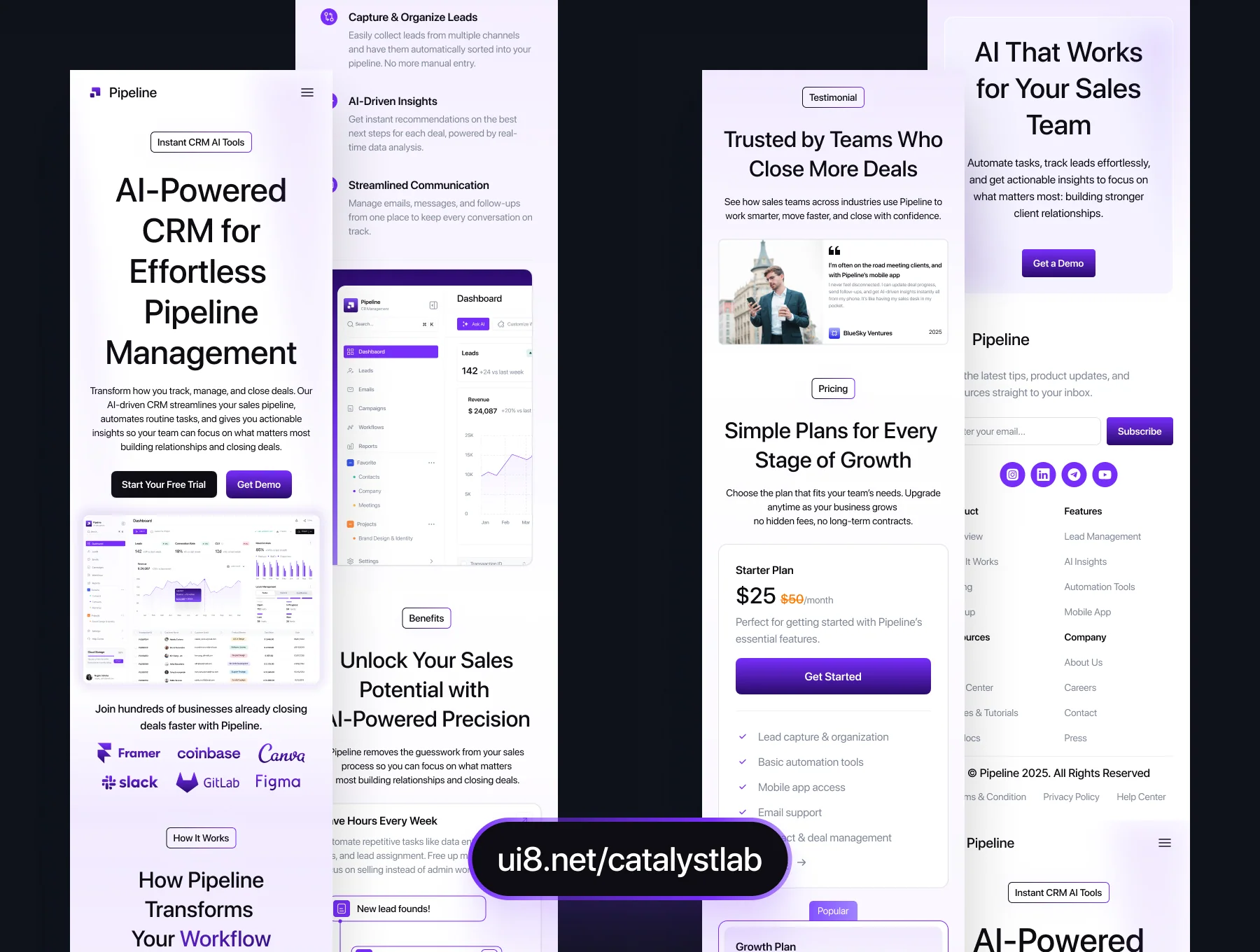 Pipeline - CRM AI Landingpage UI Kit 6