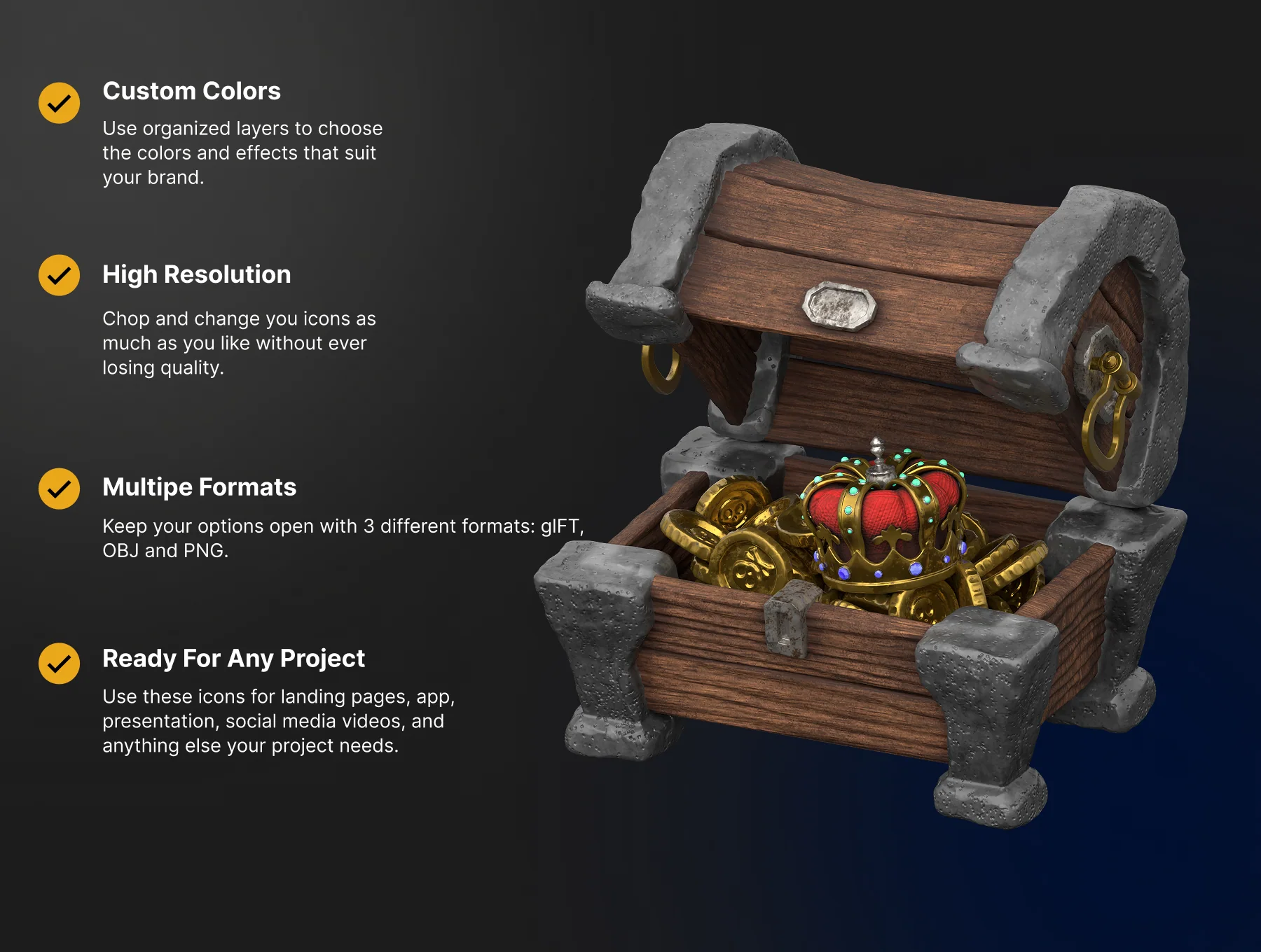 Pirate 3D icons Set 2