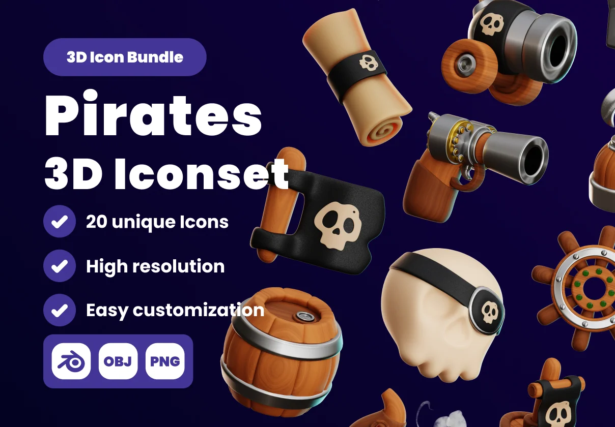 Pirate 3D Illustration Pack