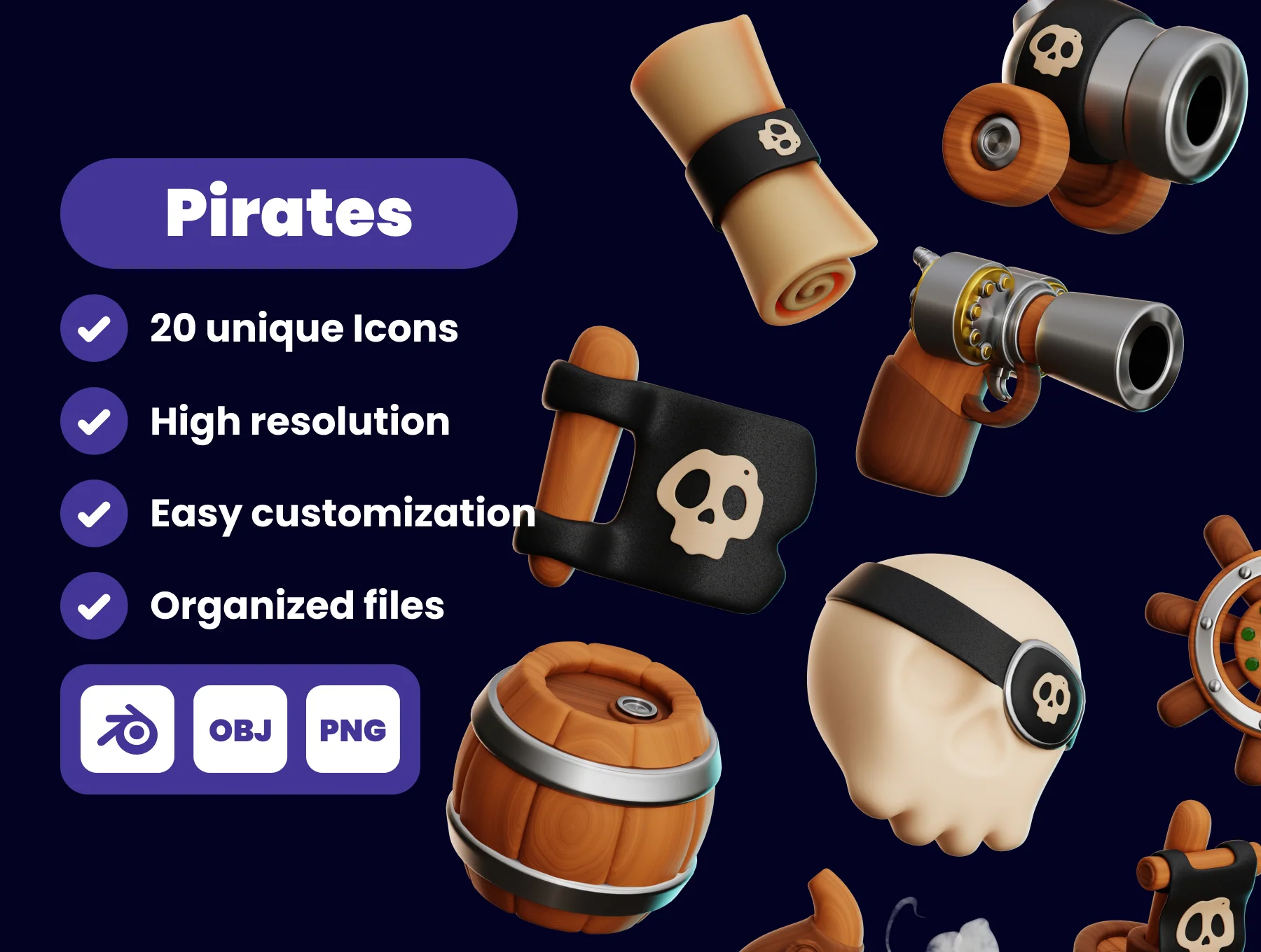 Pirate 3D Illustration Pack