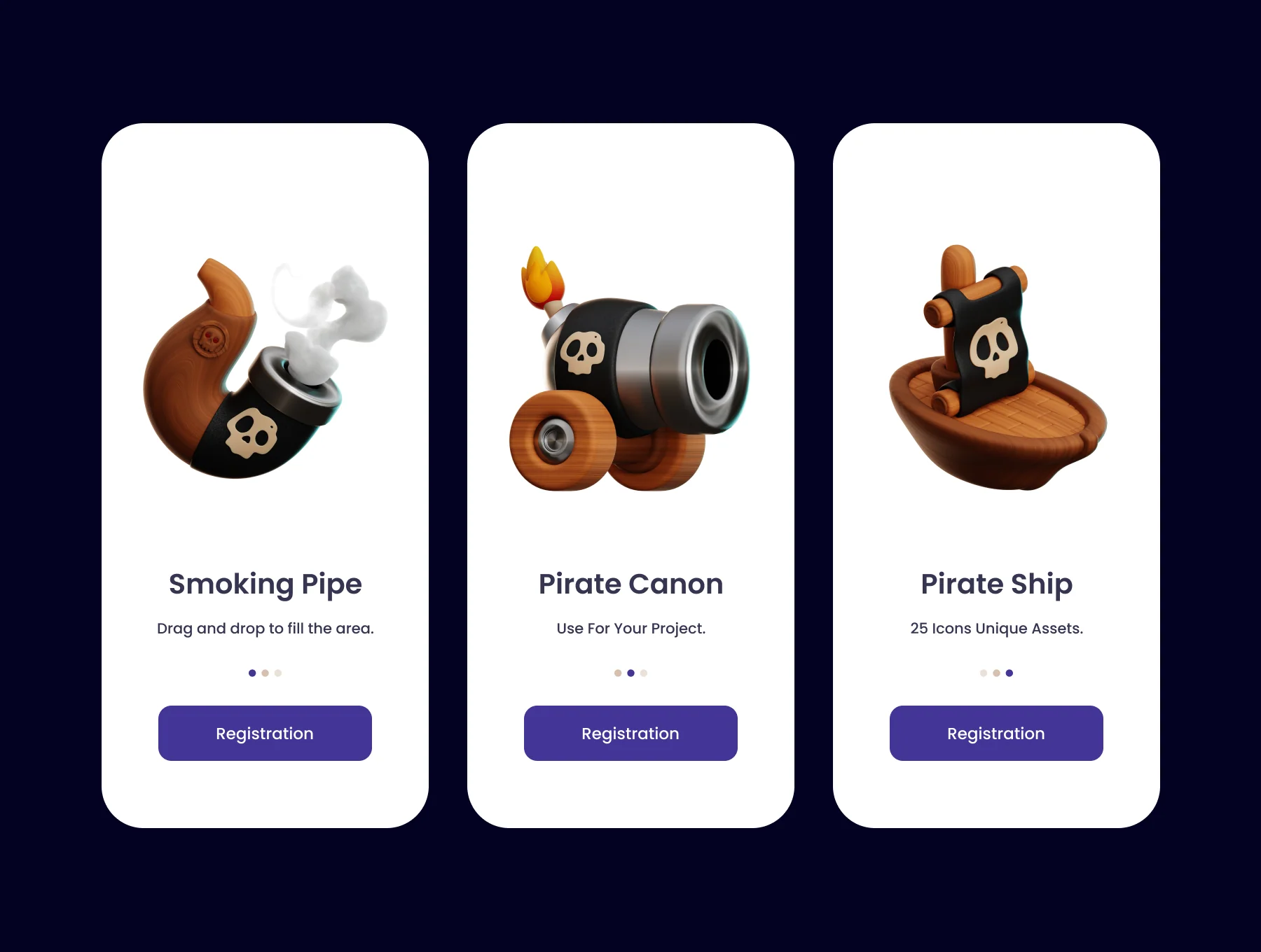 Pirate 3D Illustration Pack 3