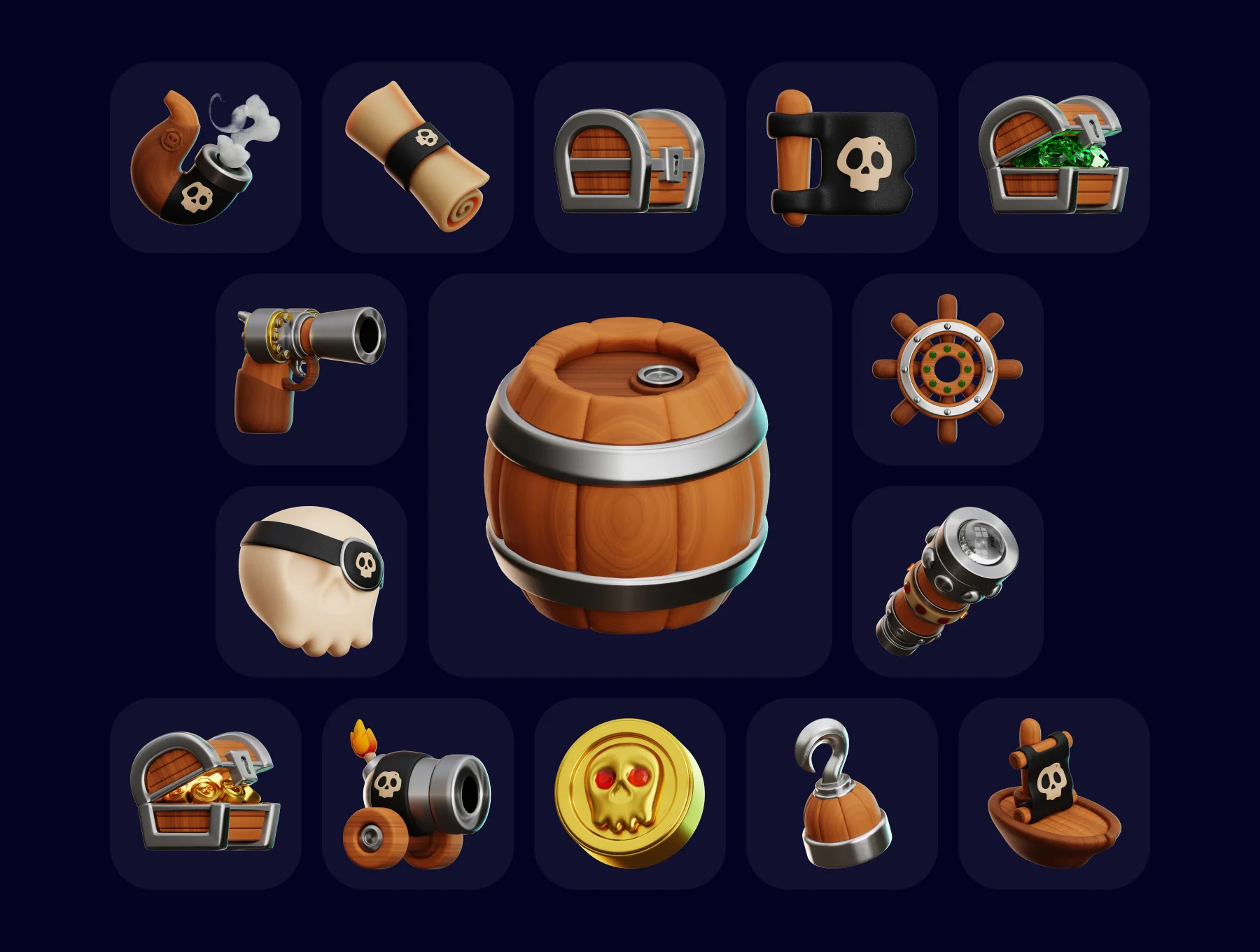 Pirate 3D Illustration Pack 6