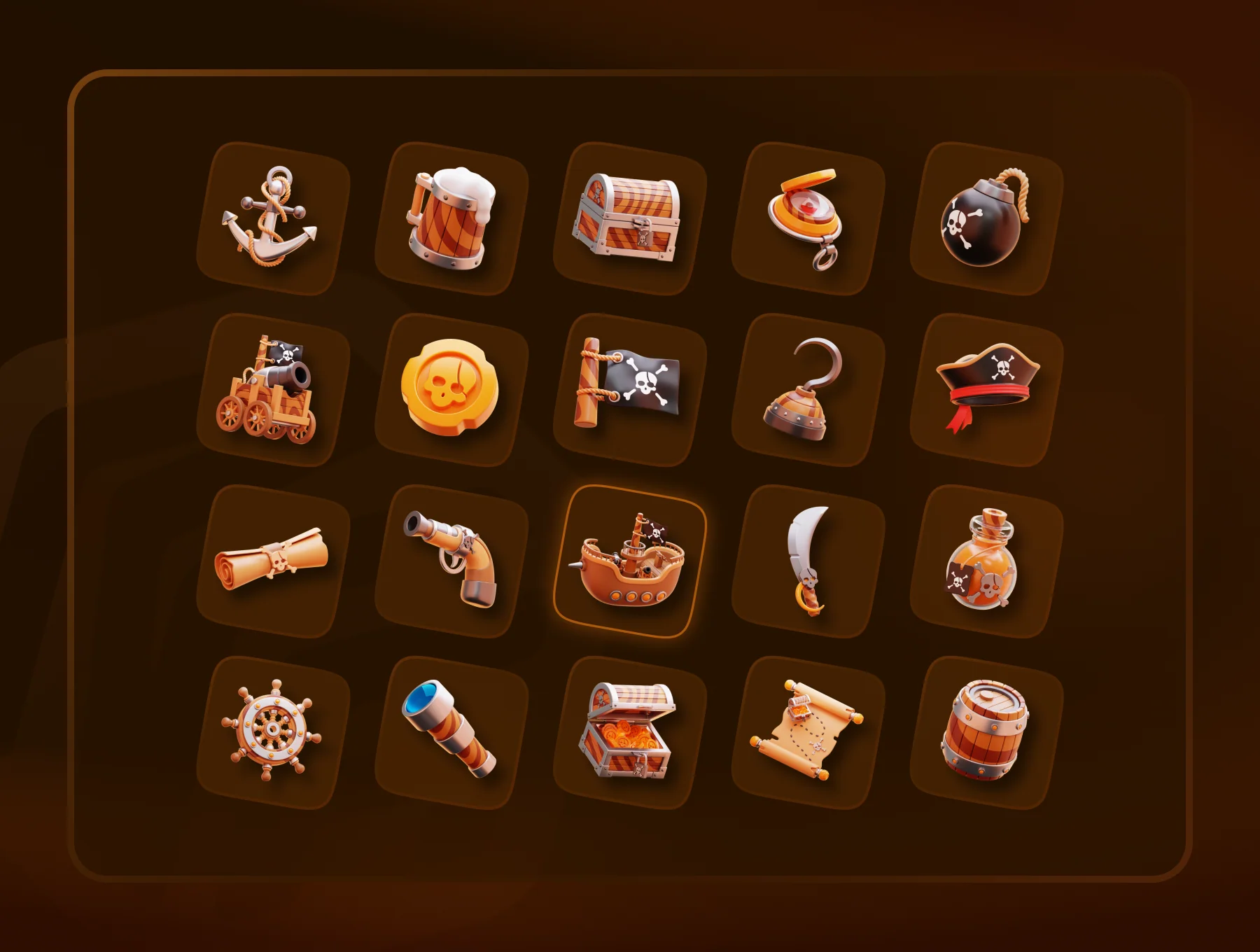 Pirates 3D Icon Set 2
