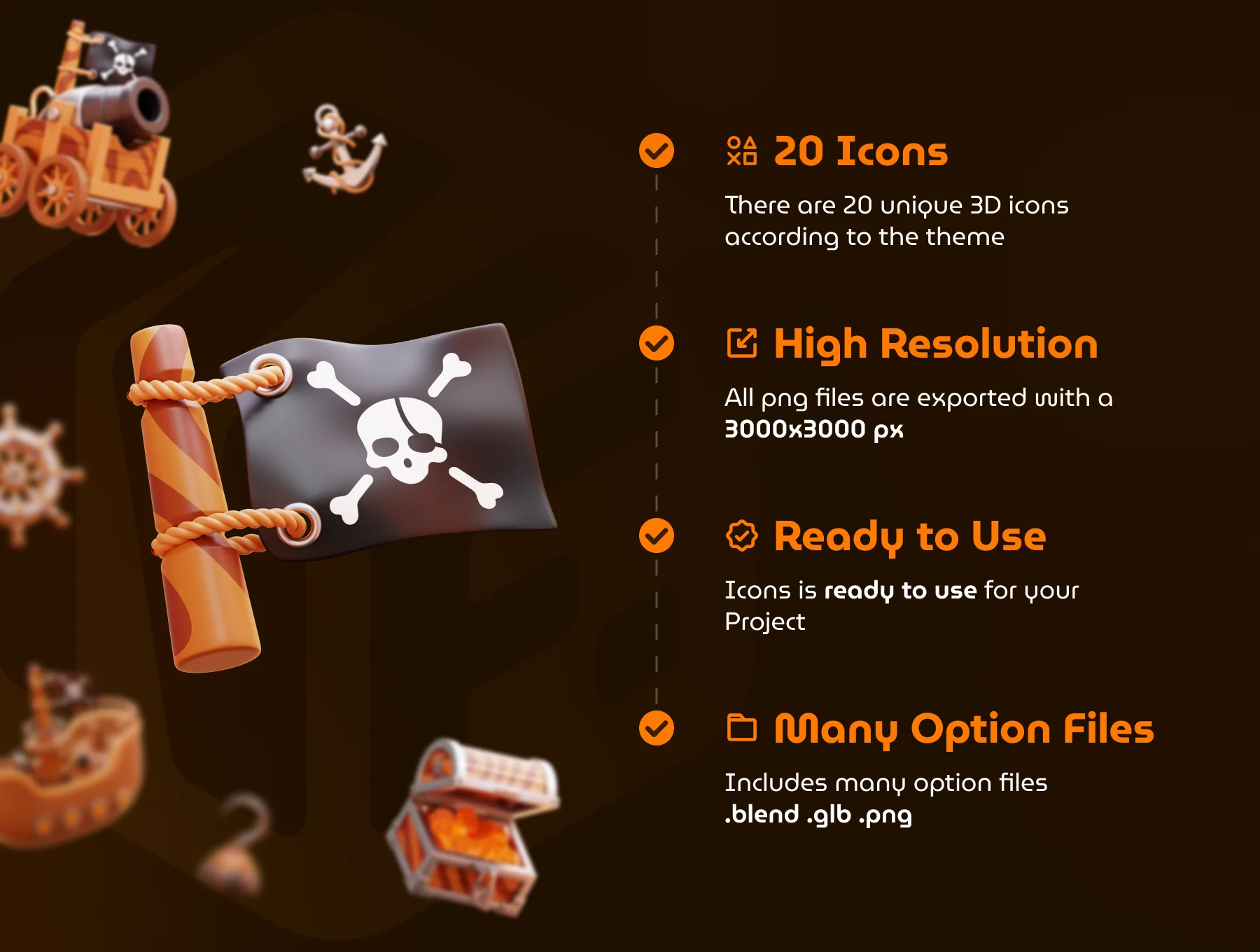 Pirates 3D Icon Set 3