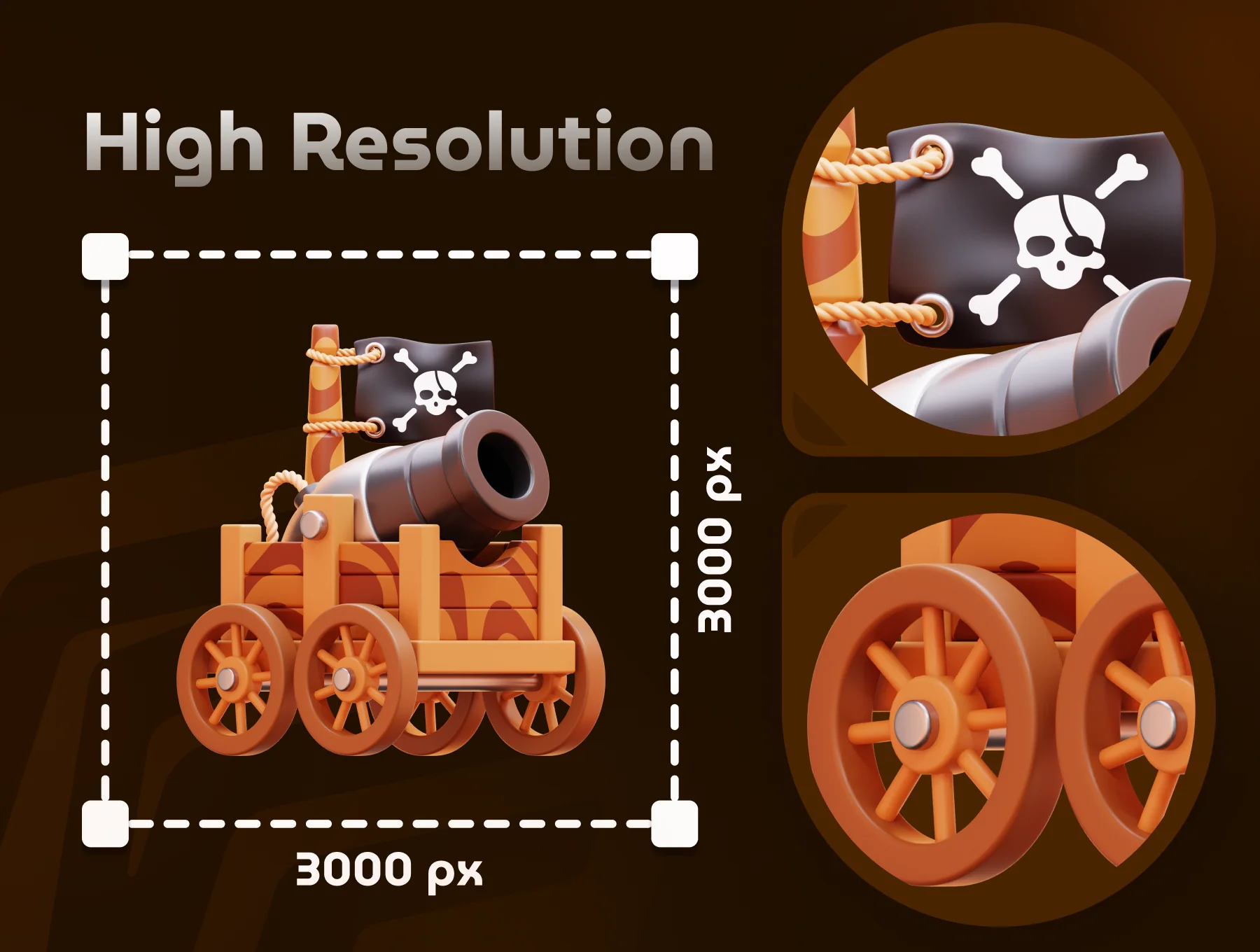 Pirates 3D Icon Set 4