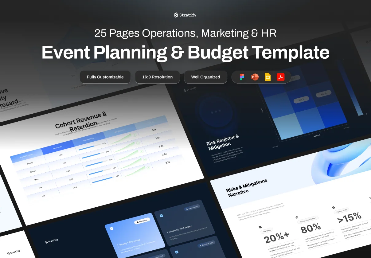 Pitch Deck Event Planning & Budget Template - Stratify