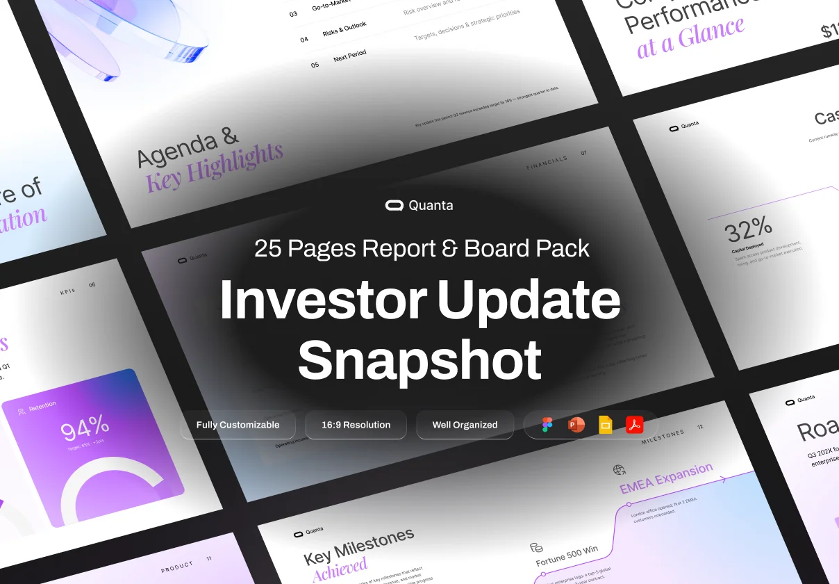 Pitch Deck Investor Update Snapshot - Quanta
