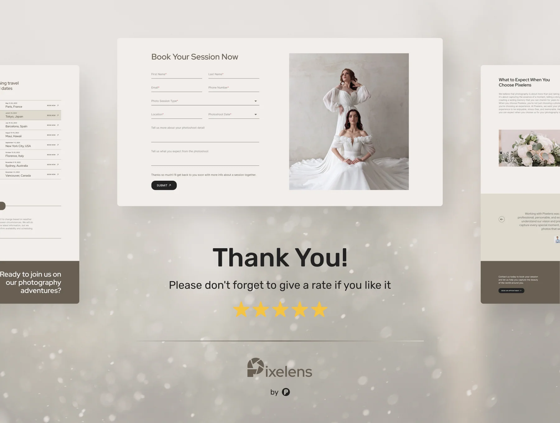 Pixelens – Photography Website Design UI Template 9