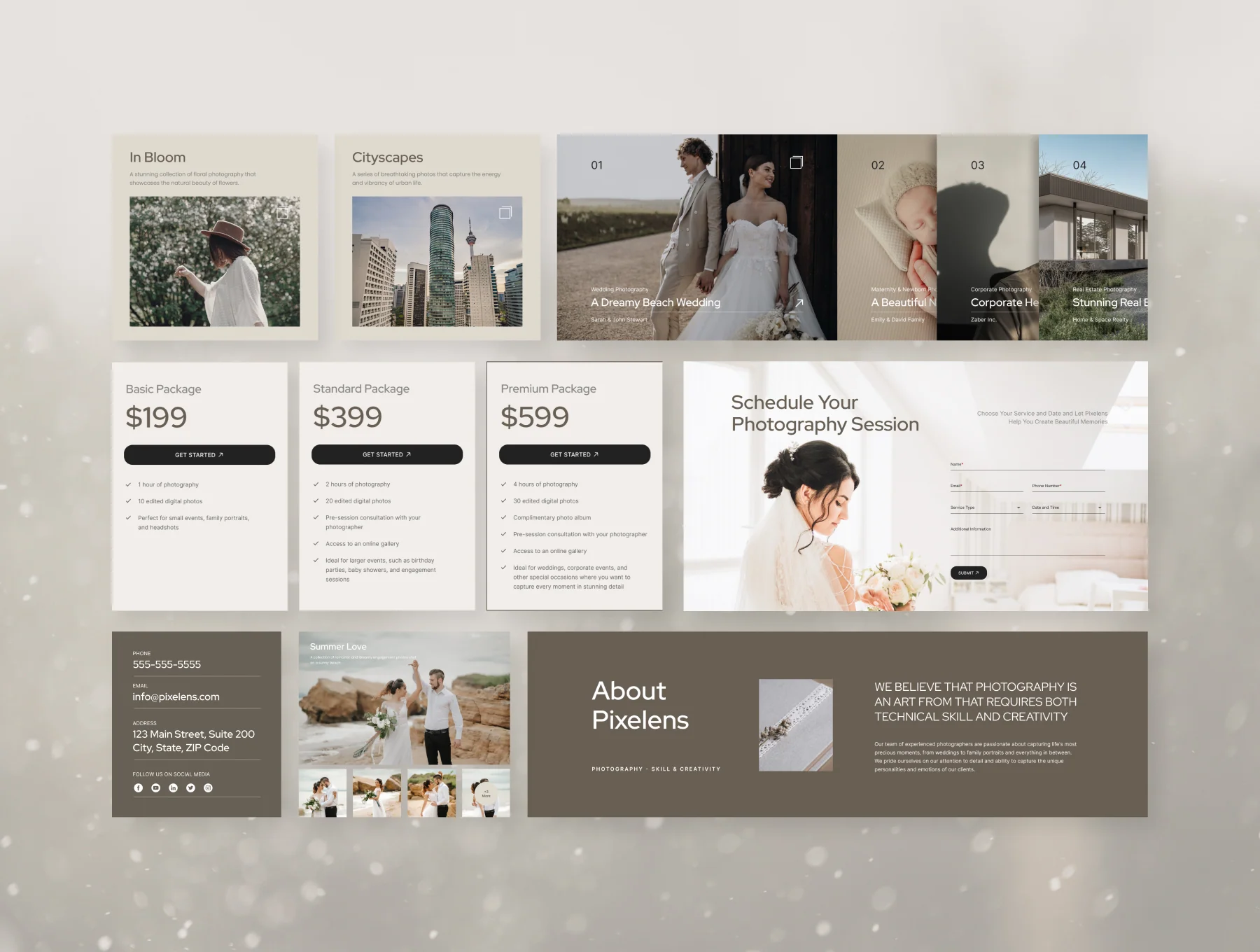 Pixelens – Photography Website Design UI Template 2