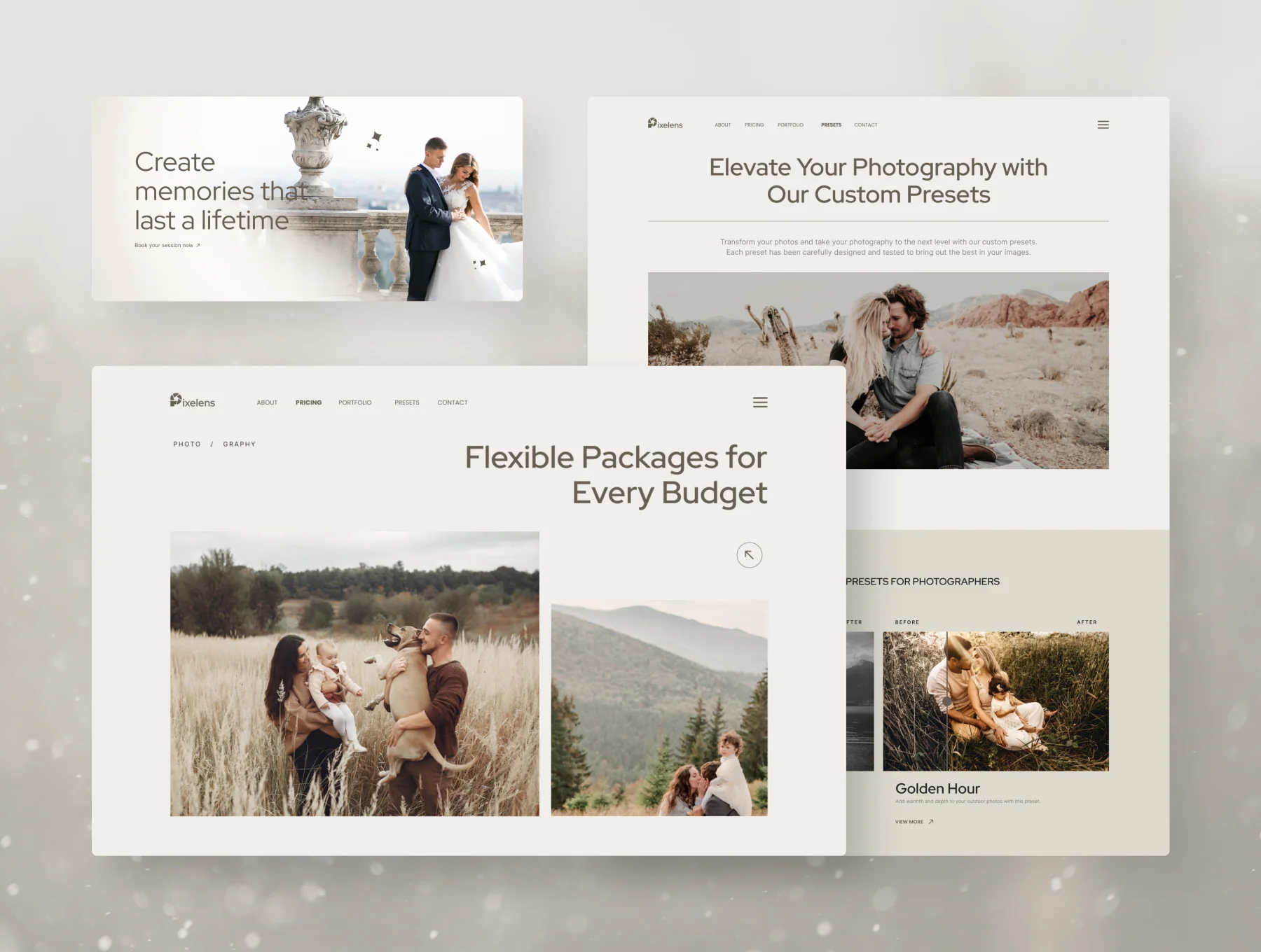 Pixelens – Photography Website Design UI Template 5