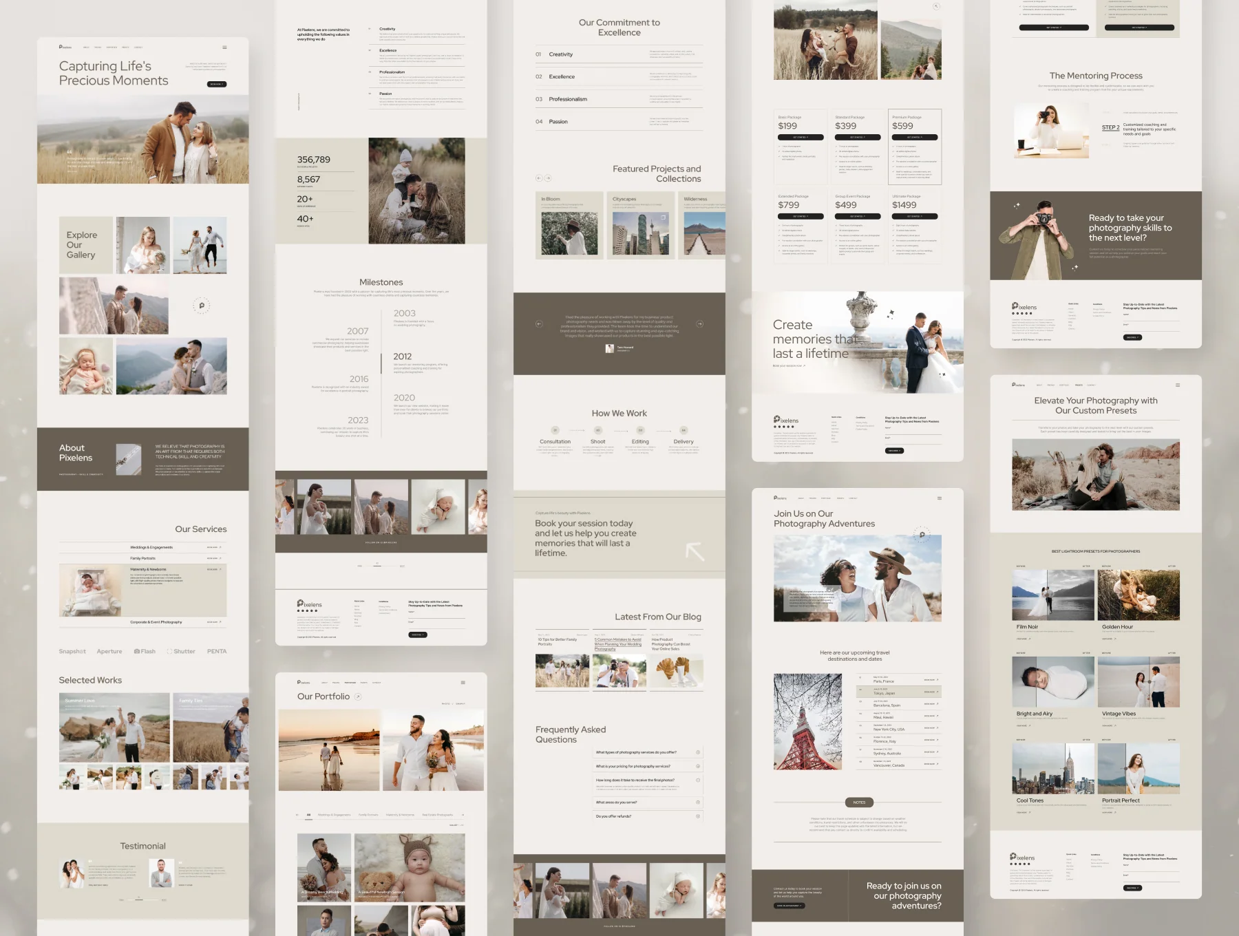 Pixelens – Photography Website Design UI Template 6