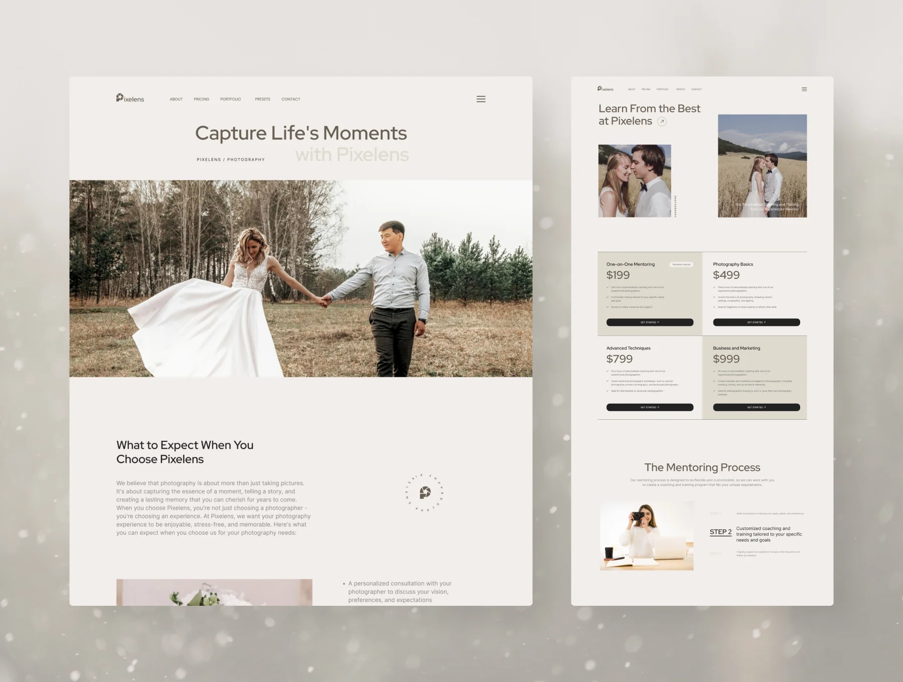 Pixelens – Photography Website Design UI Template 7