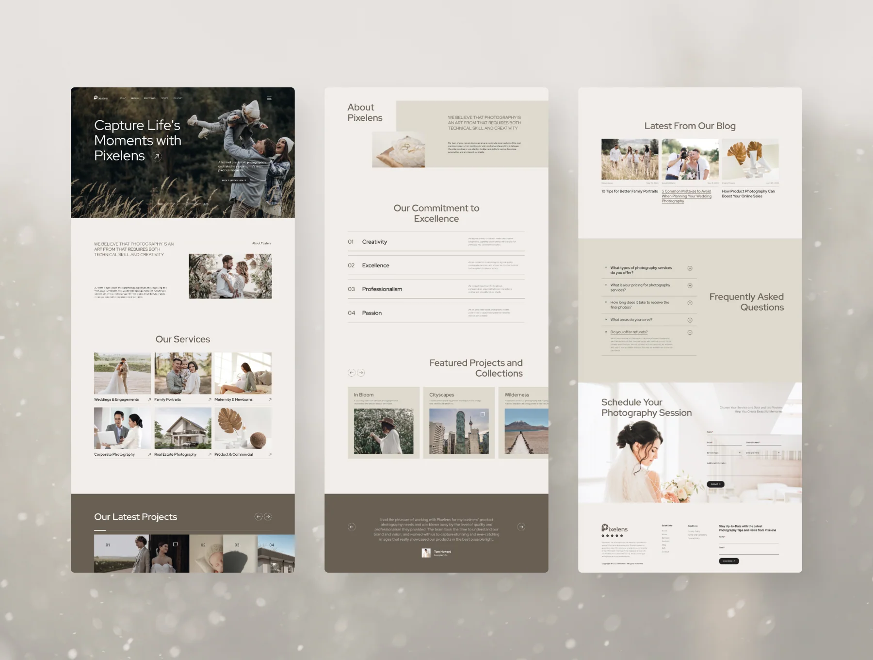 Pixelens – Photography Website Design UI Template 8