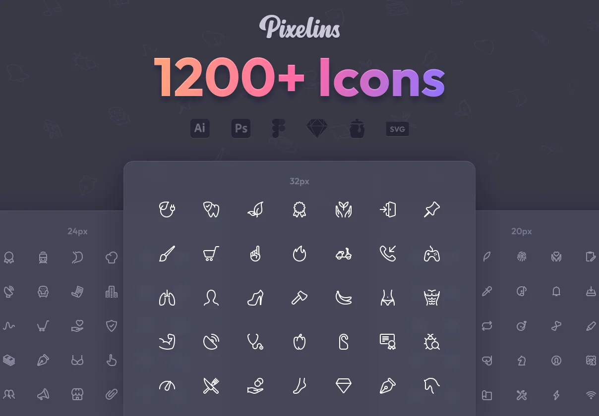 Pixelins Thin Icons