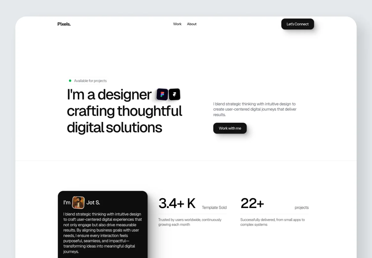 Pixels - Portfolio Template