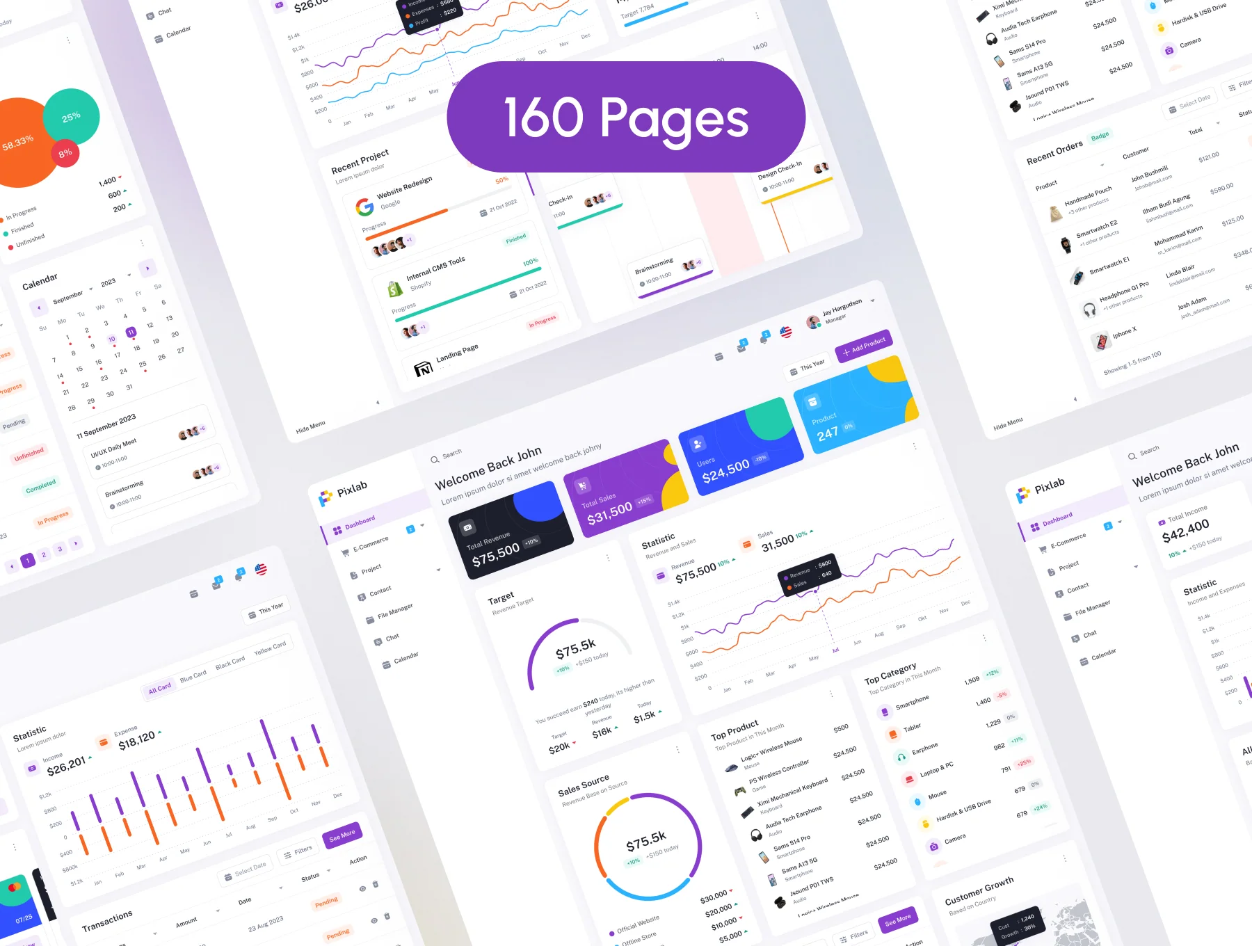 Pixlab Dashboard UI Kit 3