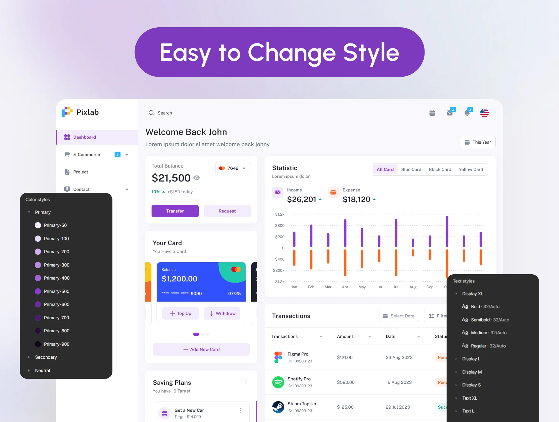 Pixlab Dashboard UI Kit 6