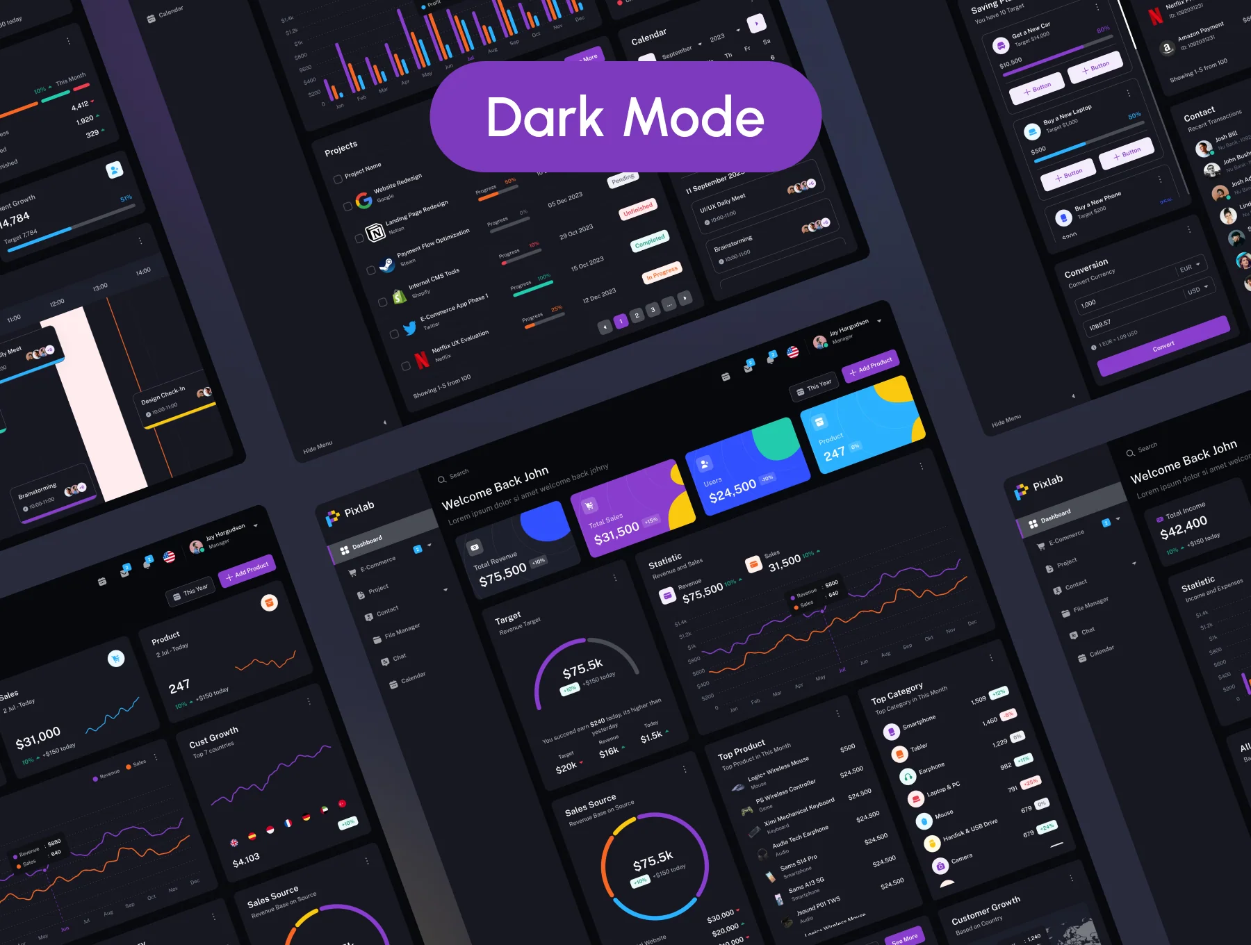Pixlab Dashboard UI Kit 7
