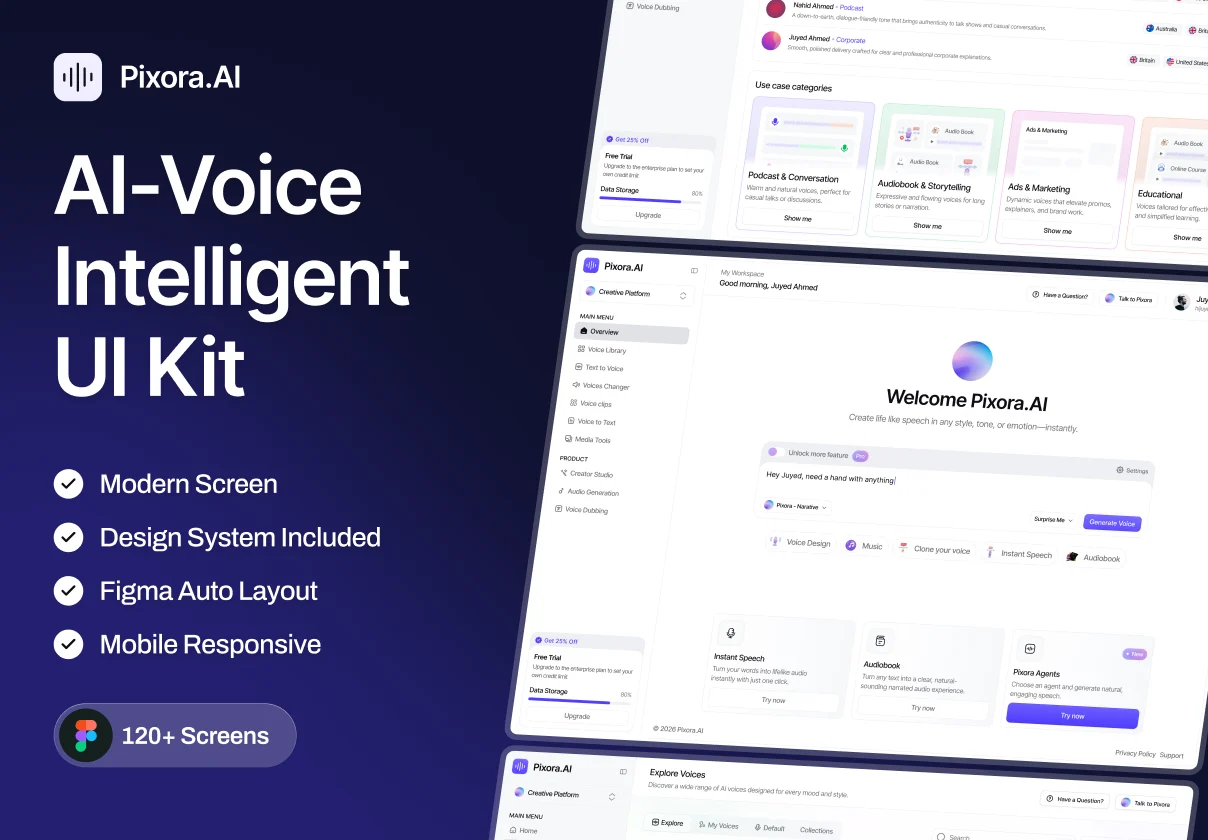 Pixora – AI-Voice Intelligent UI Kit for Voice Agents