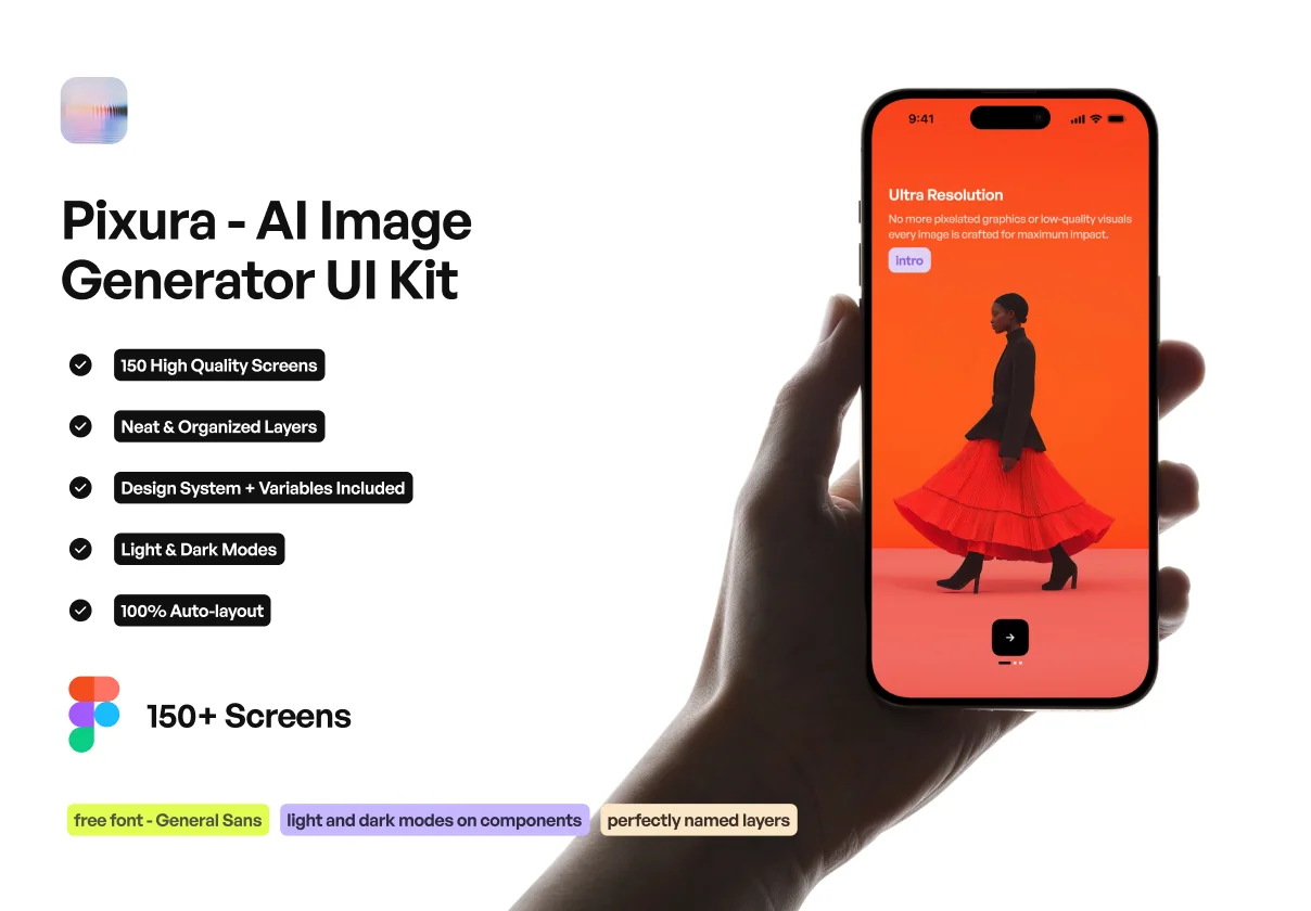 Pixura - AI Image Generator UI Kit