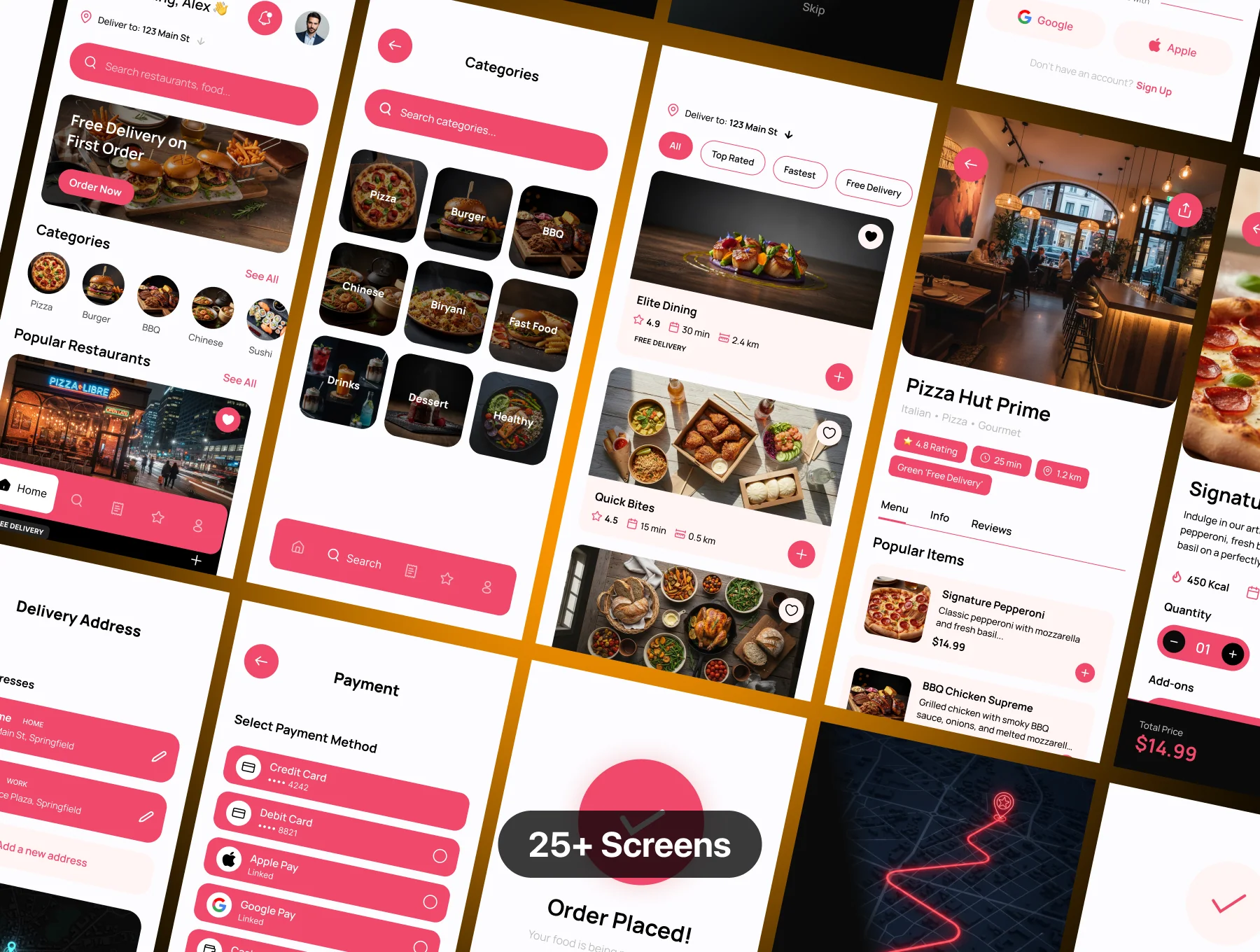 Pizza Delivery - Mobile App UI Kit 4