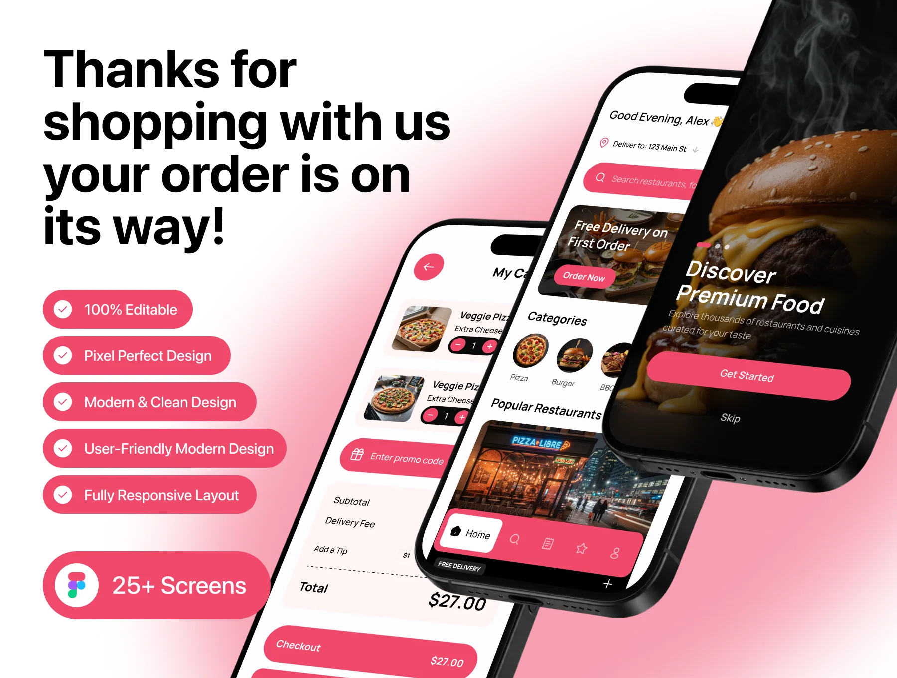 Pizza Delivery - Mobile App UI Kit 6