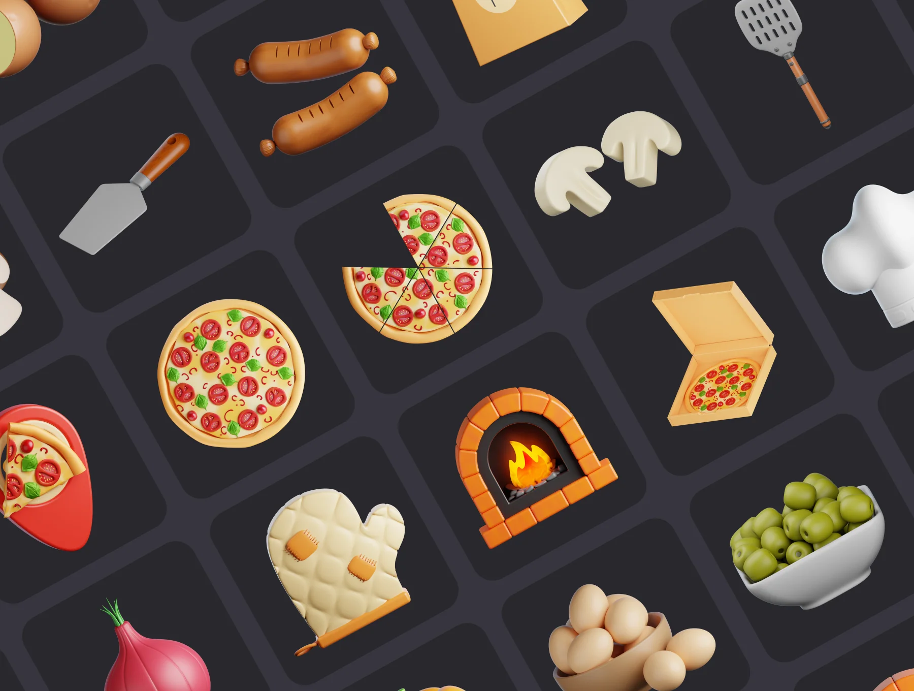 PizzaCraft – 3D Pizza Icon Pack 10