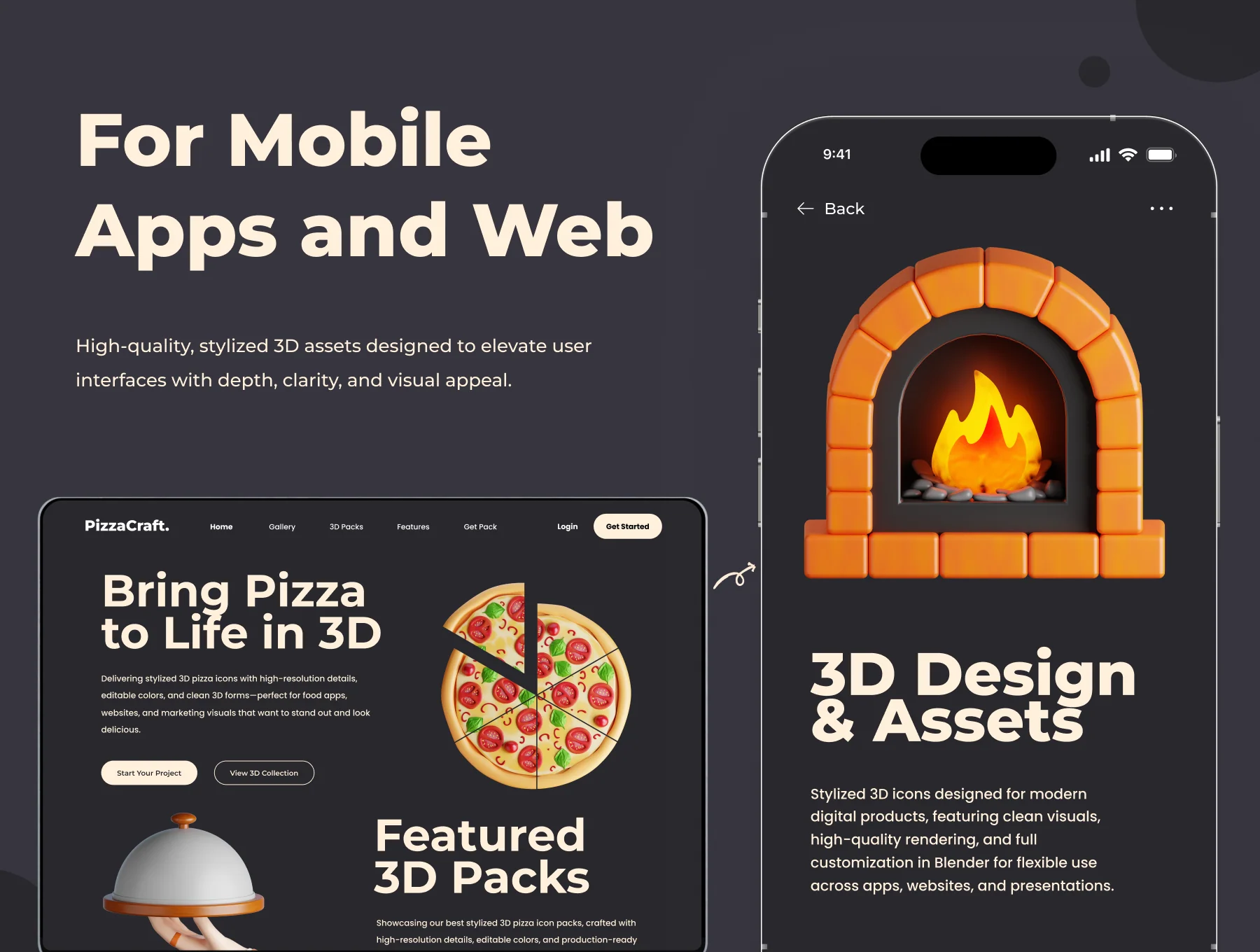 PizzaCraft – 3D Pizza Icon Pack 7