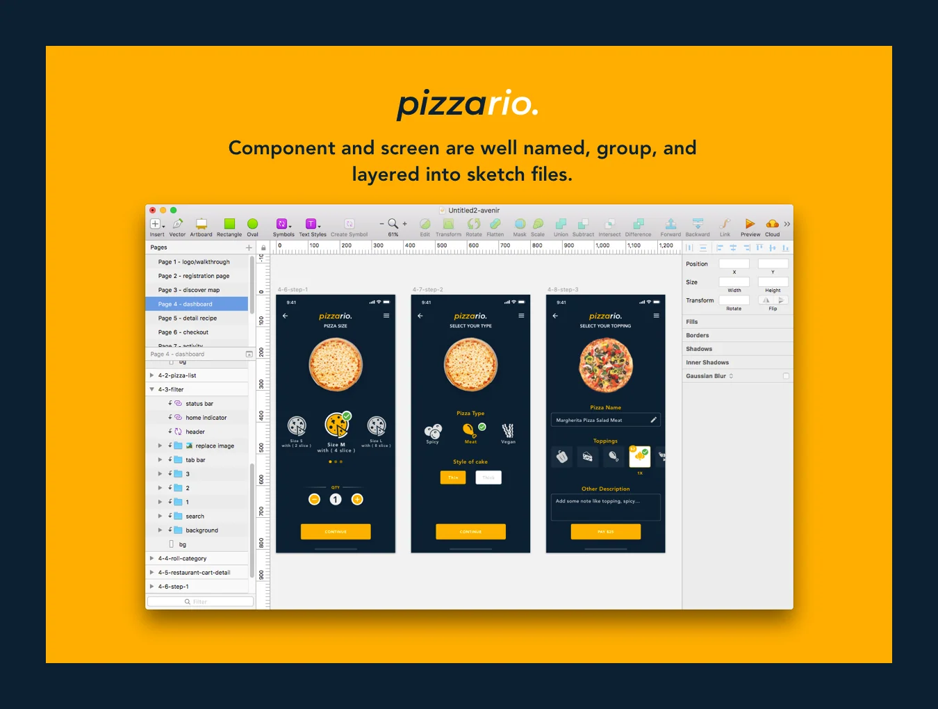 Pizzario UI Kit 3