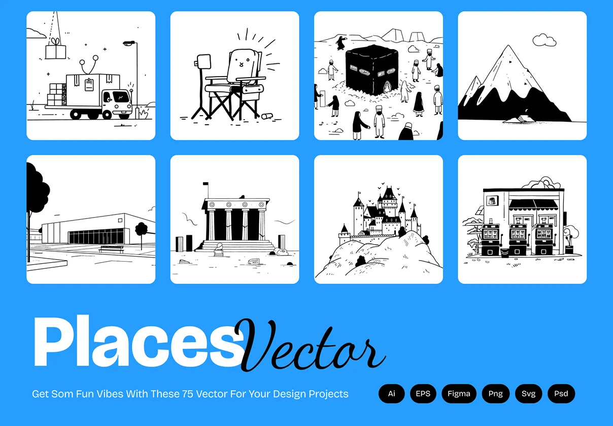 Places & Landmarks – Travel, City & Navigation Illustration Bundle