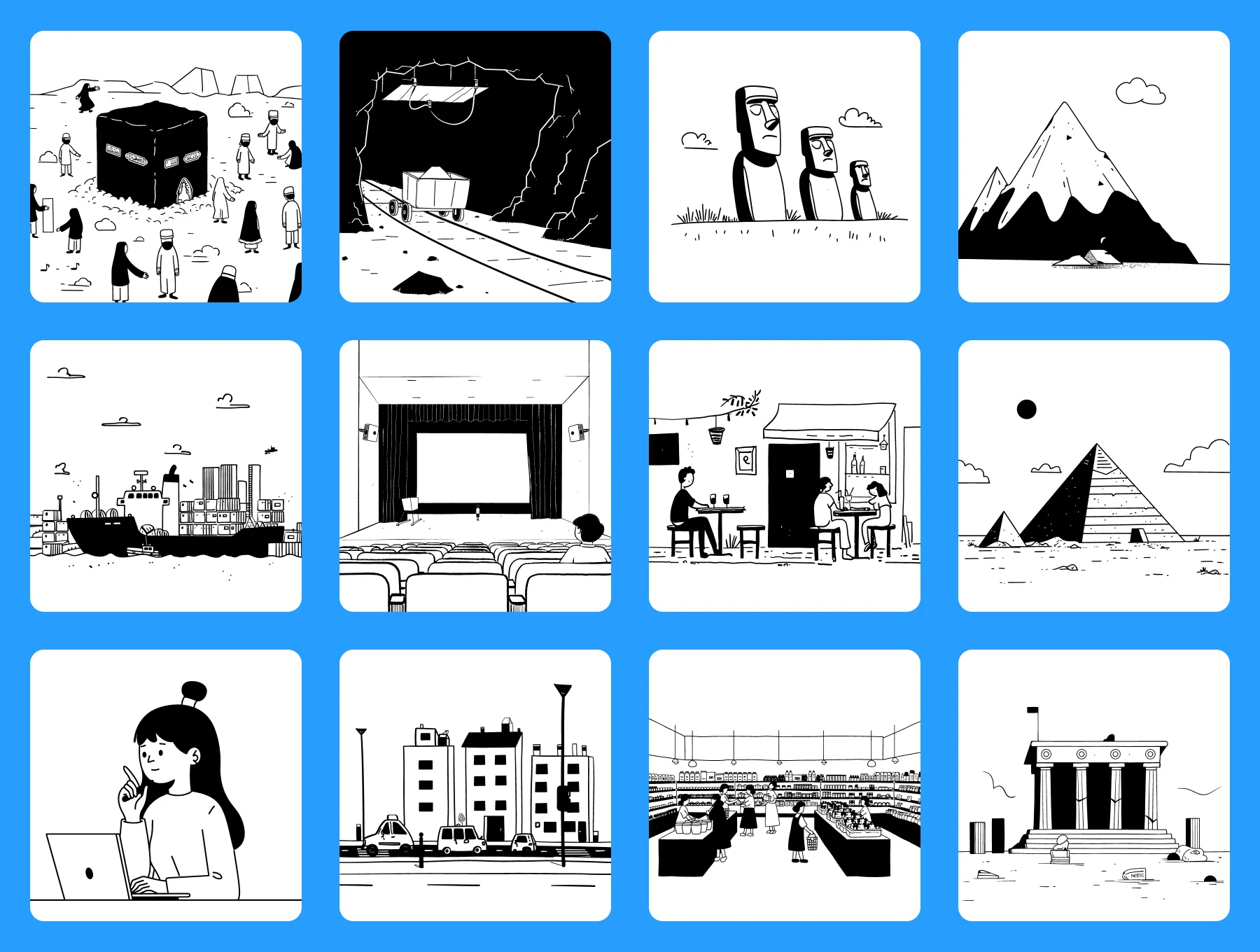 Places & Landmarks – Travel, City & Navigation Illustration Bundle 6