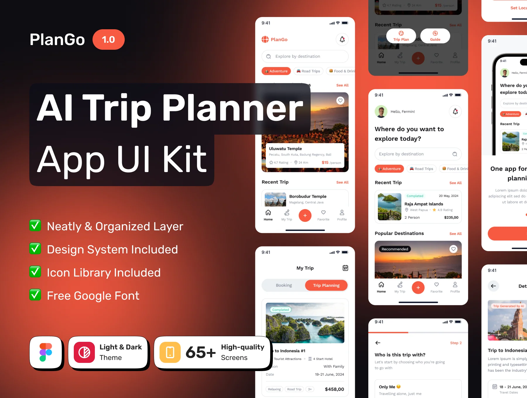 PlanGo - AI Trip Planner Premium Mobile App UI Kit