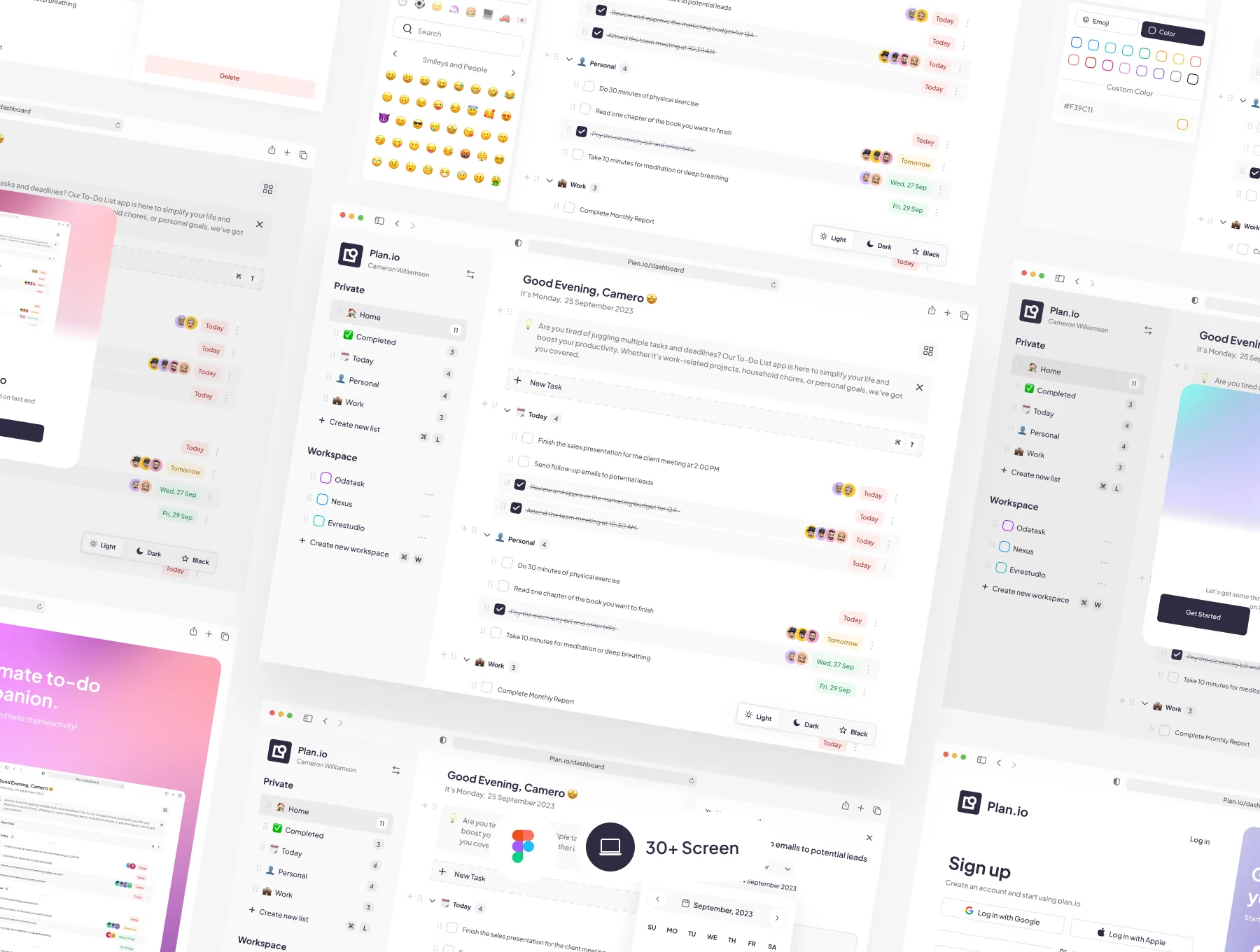 Plan.io - To Do List Productivity App UI KIT 4