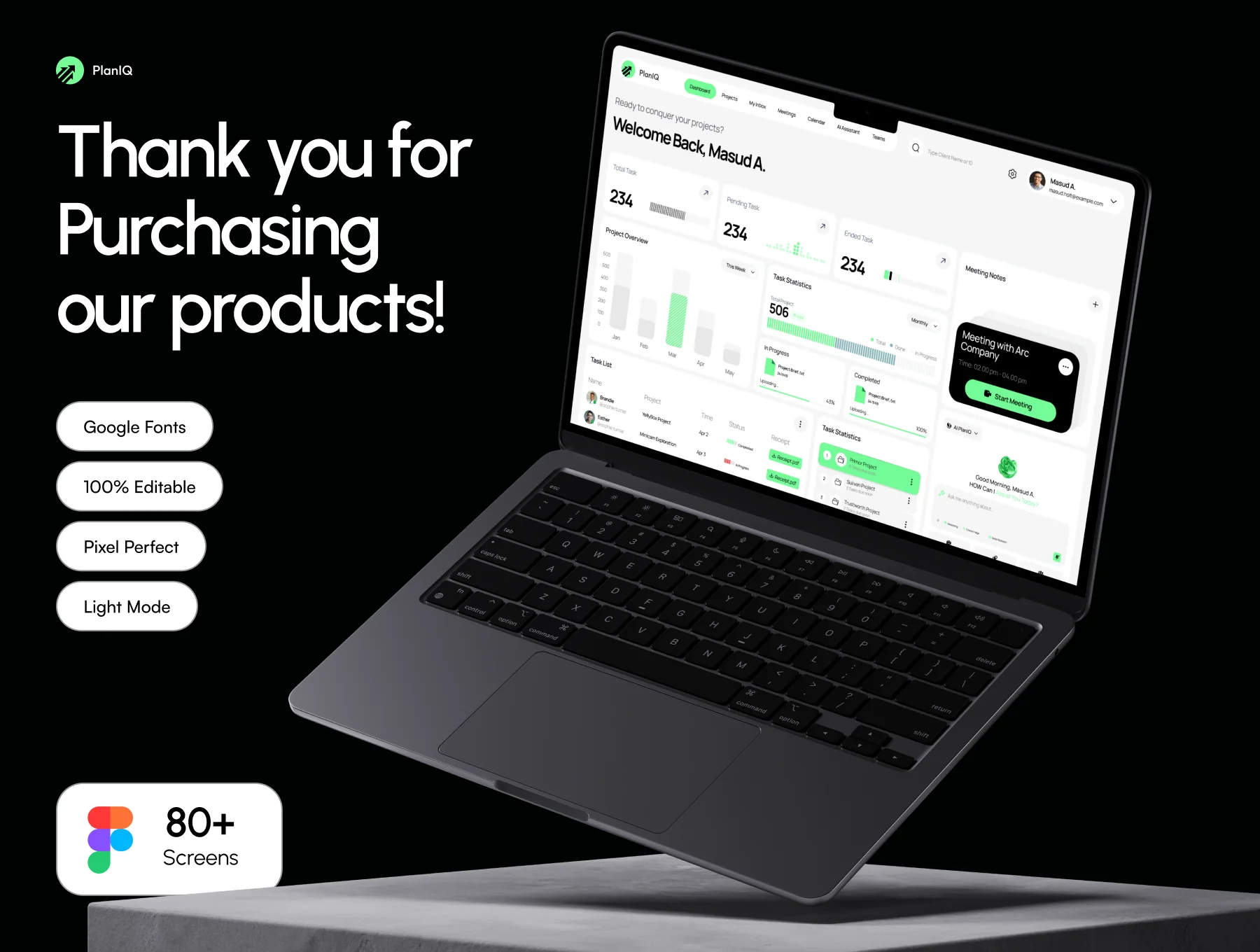 PlanIQ - AI Project Management Dashboard UI Kit v2 8
